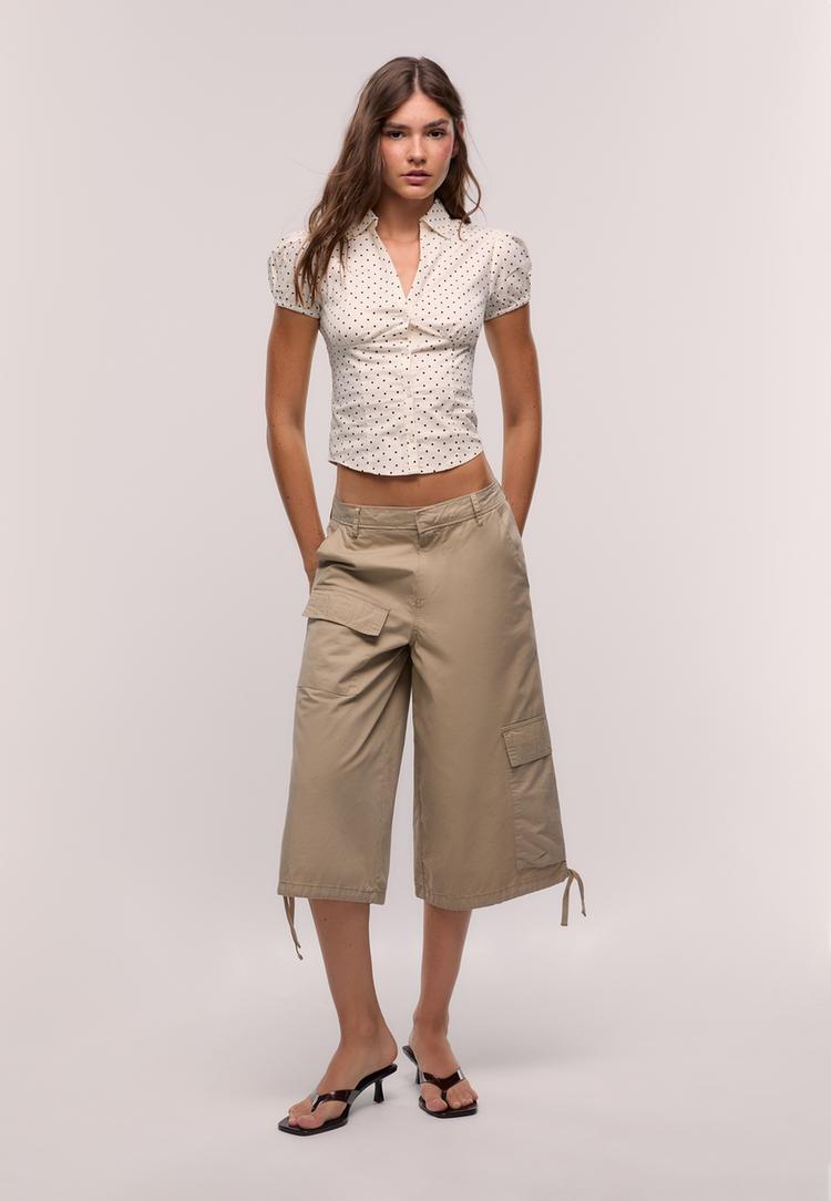 camisa fitted manga corta topos