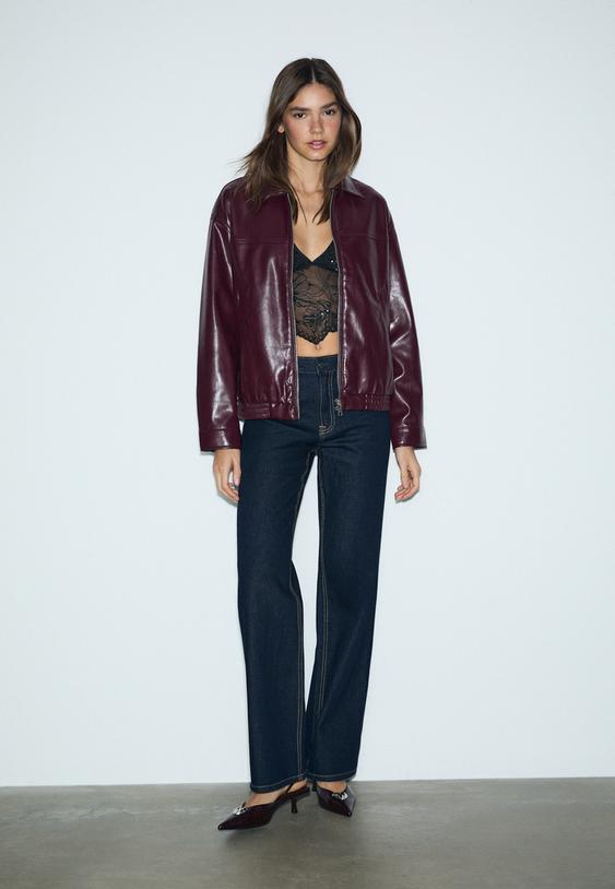 cazadora oversize efecto piel