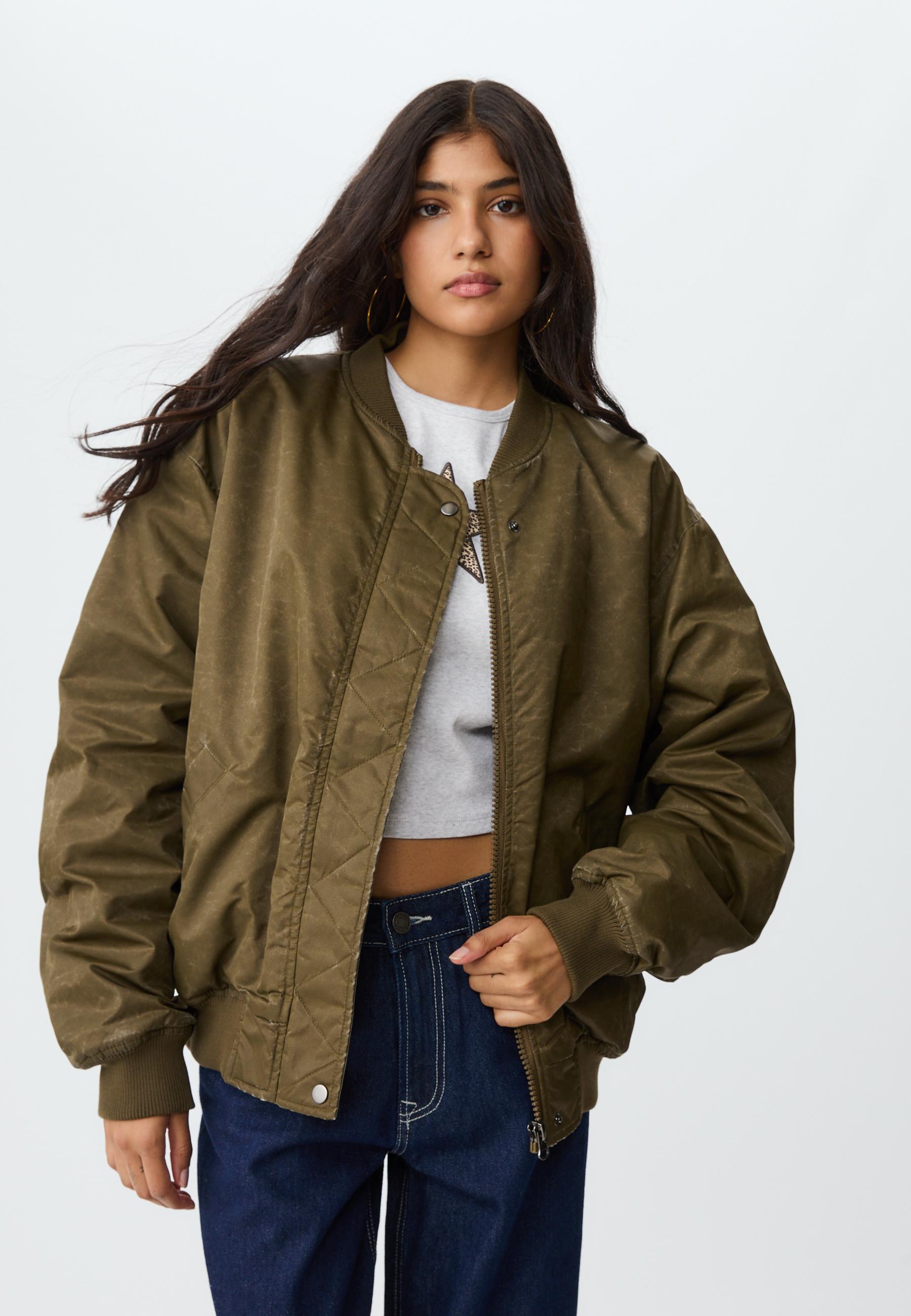 Faded-effect bomber jacket - Women's fashion | Stradivarius United