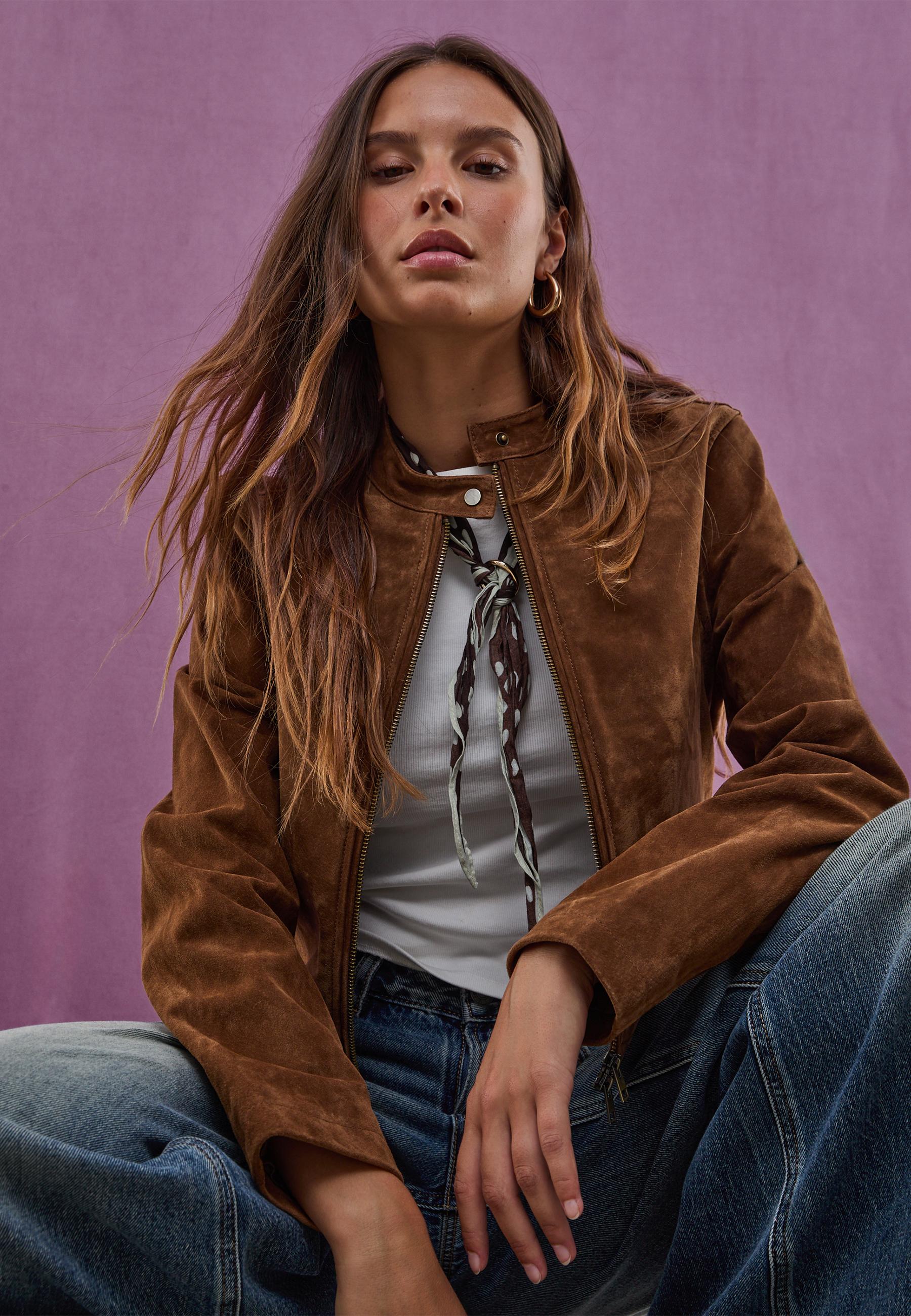 Cropped leather jacket - Women's fashion | Stradivarius United States