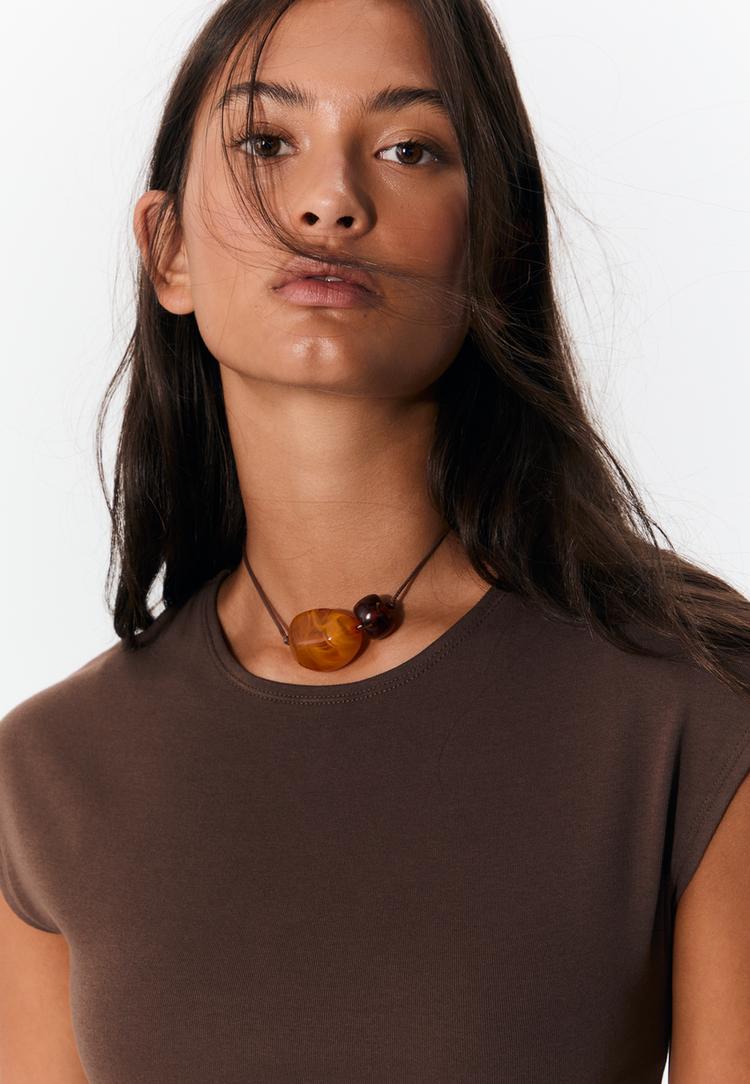 set 2 collares cordon abalorios