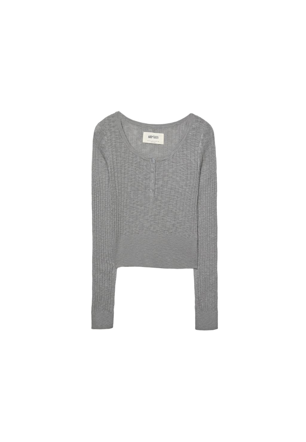 V-neck sweater with buttons