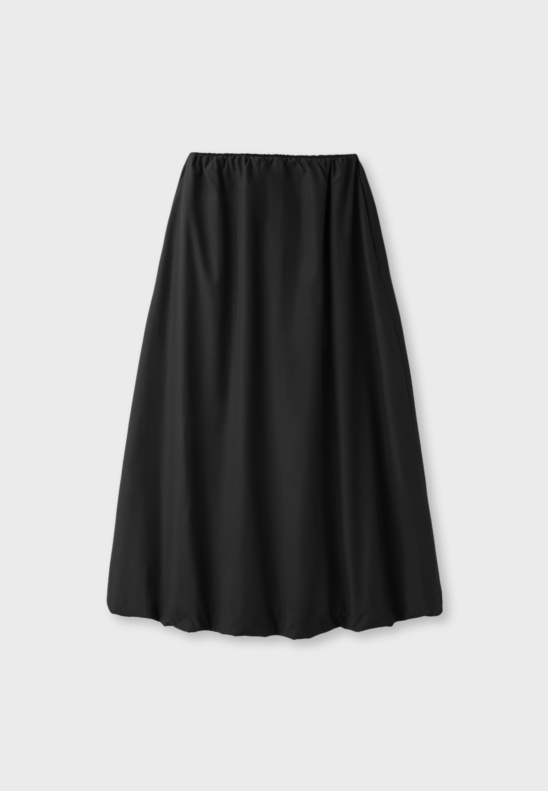 Poplin balloon maxi skirt — Black