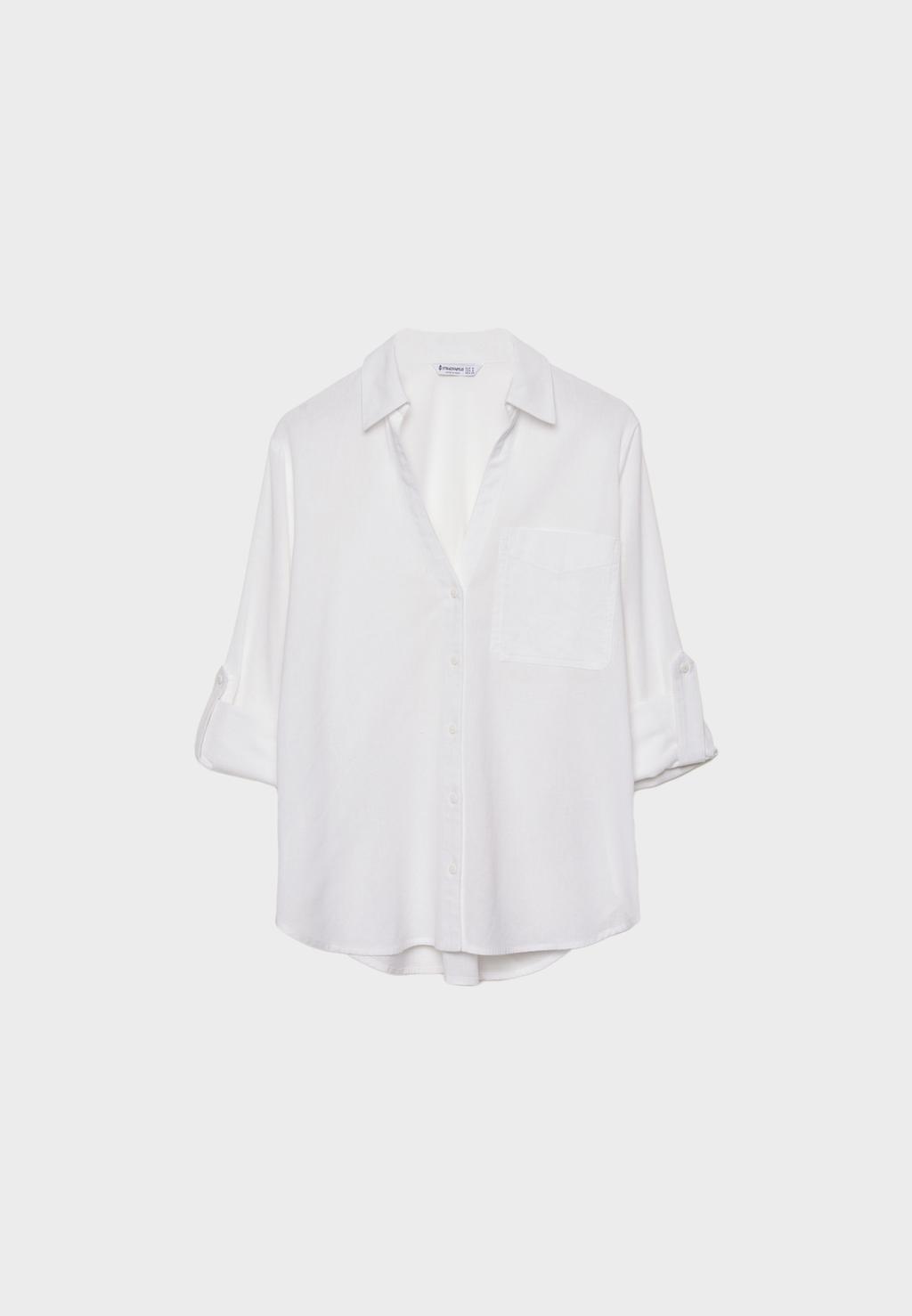 Chemise fluide poche avec lin