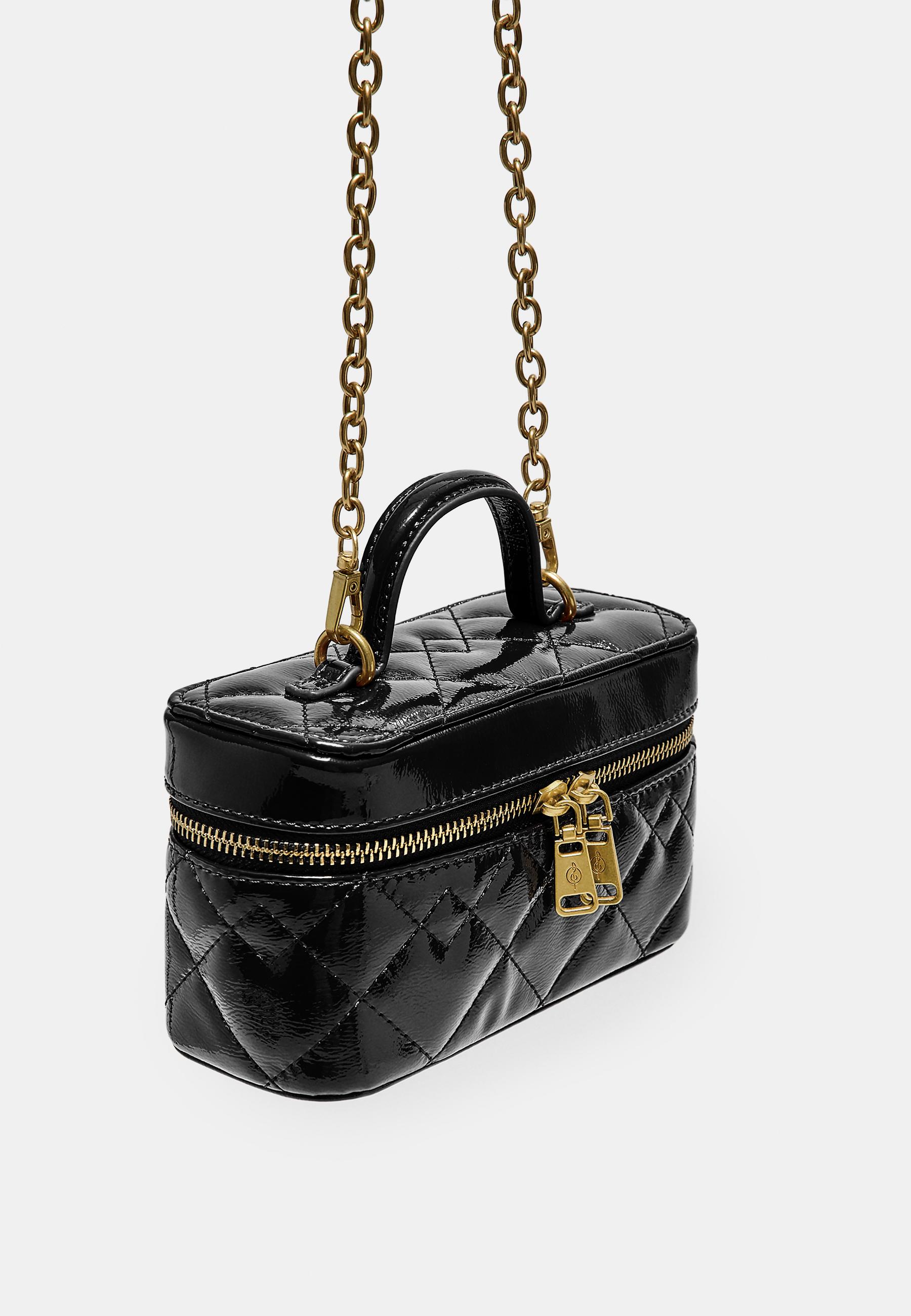 Quilted crossbody bag with handle — Black (alternate view)