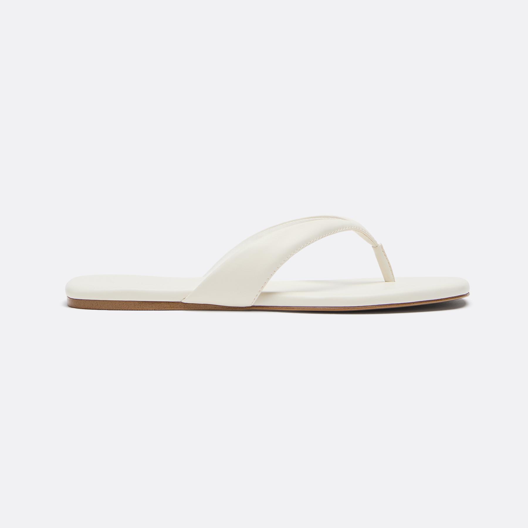 Thong flat sandals — ECRU