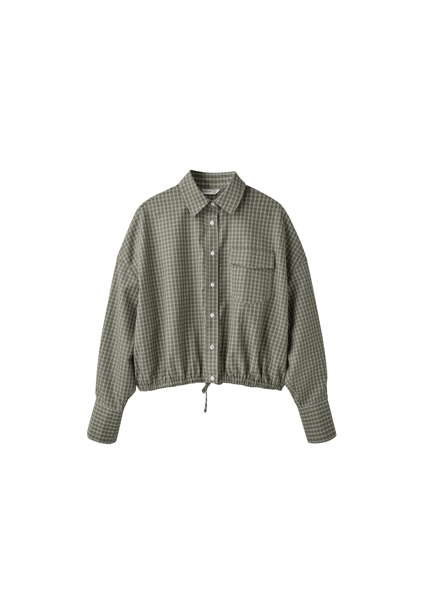 Checked balloon shirt — Khaki