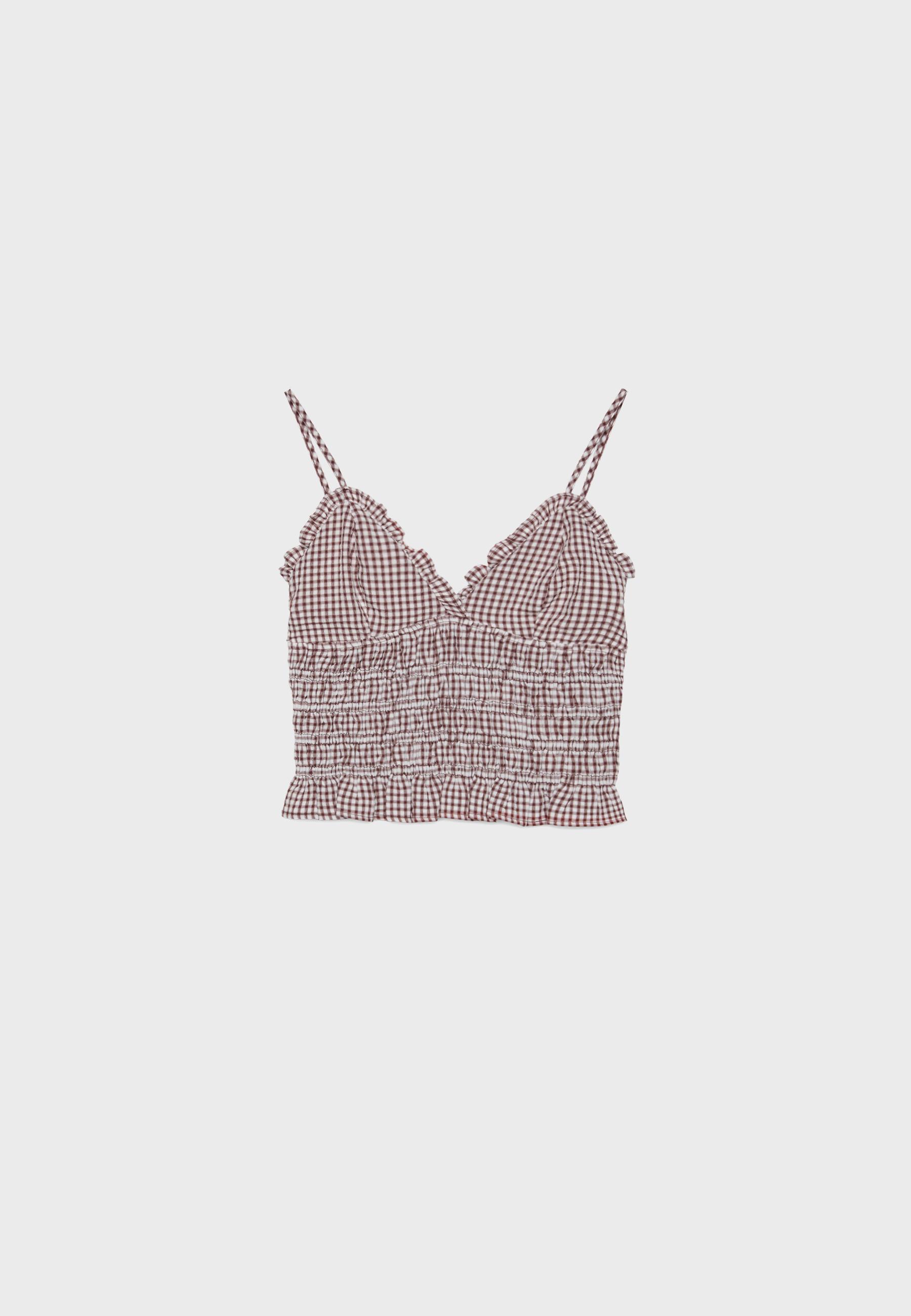 Shirred strap top — Terracotta