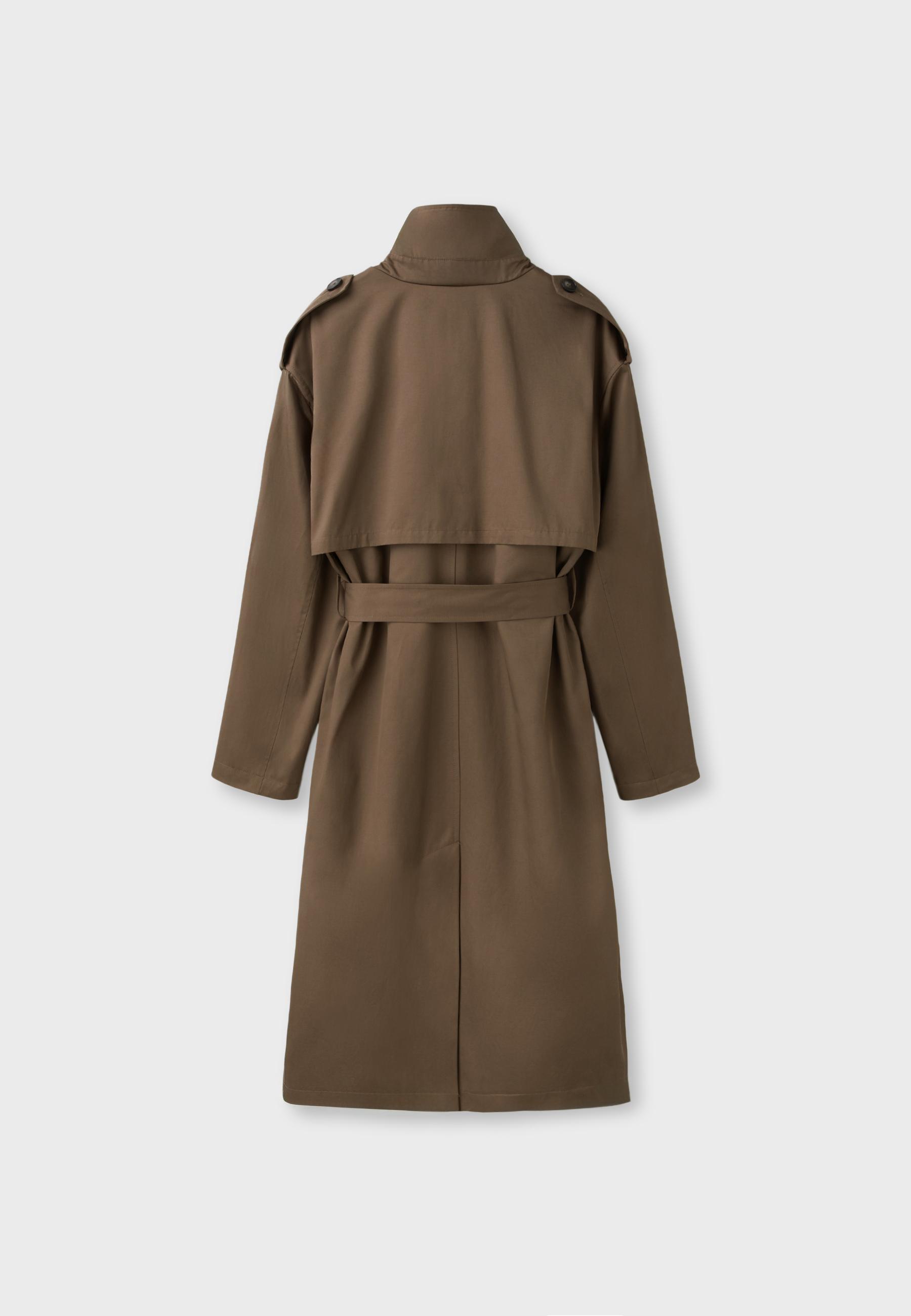 Stradivarius Basic uzun trençkot görsel 2