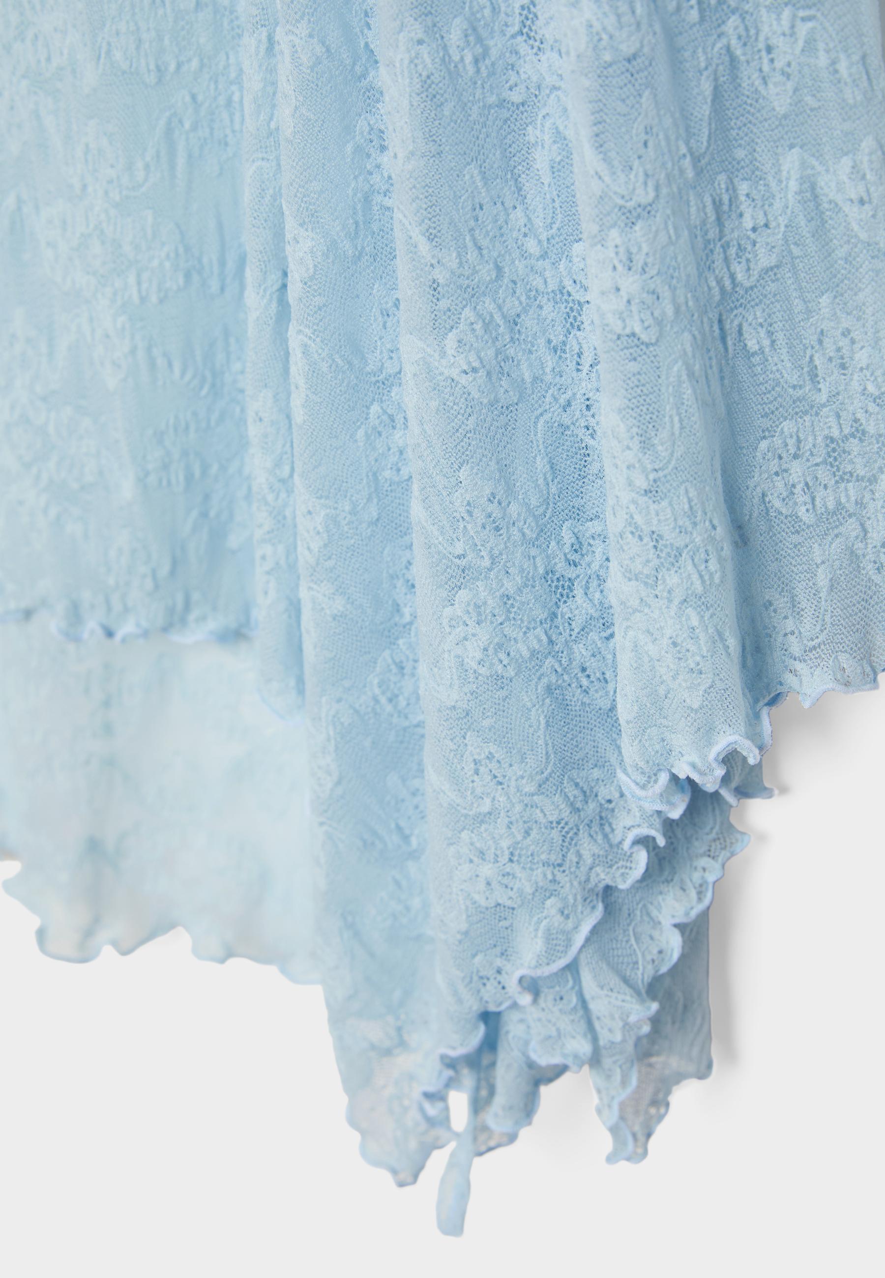 Lace midi skirt — Sky blue