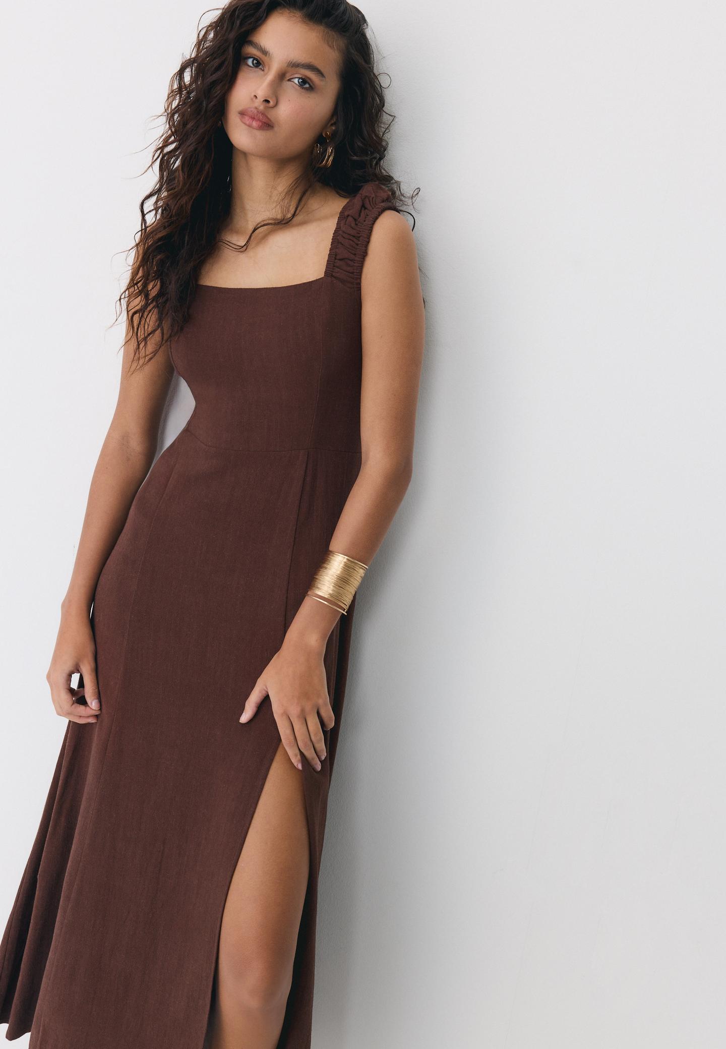 macy's blue formal dress Square Neck Midi Dress – Ardene main image 0