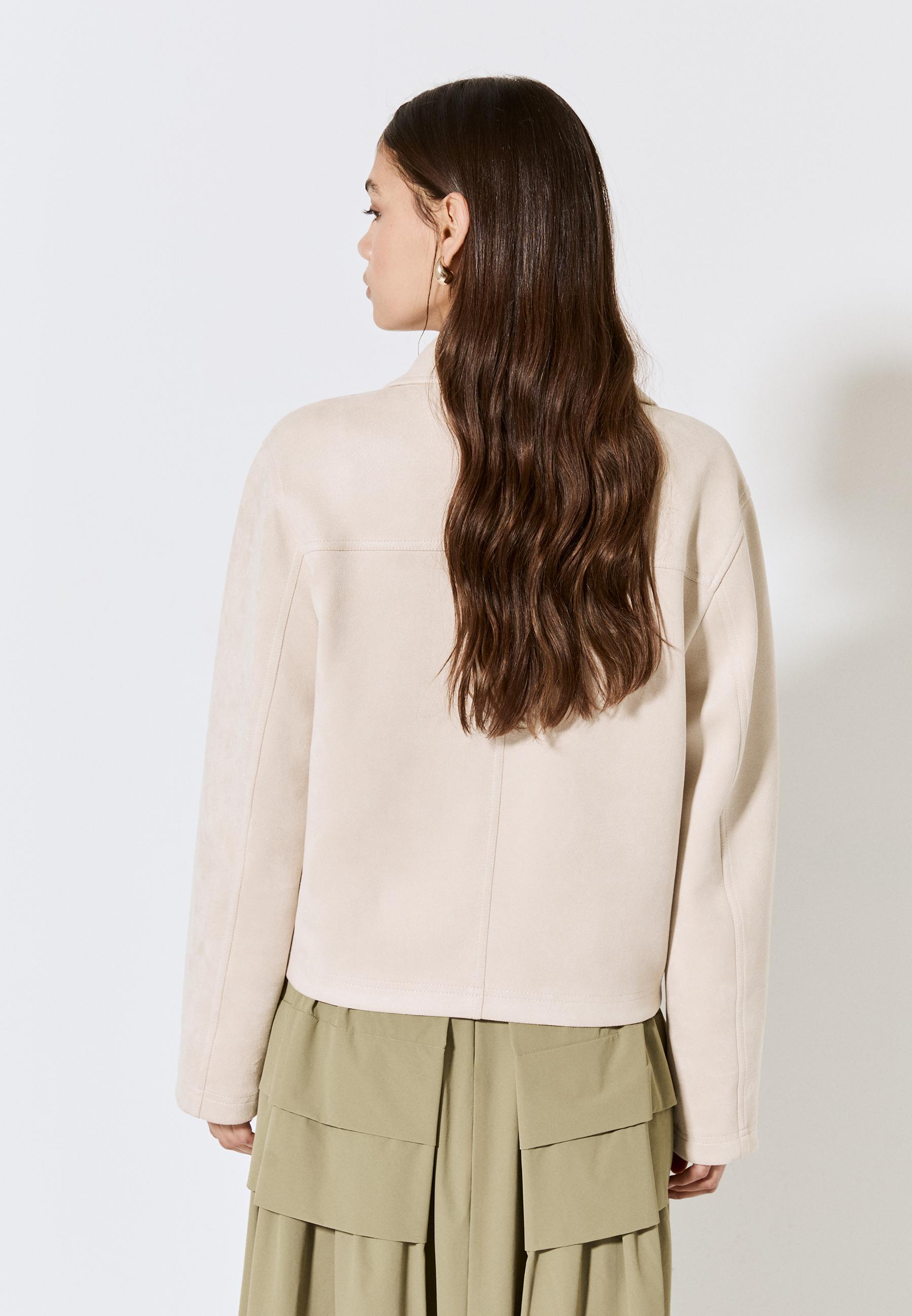 Faux suede jacket — Ecru