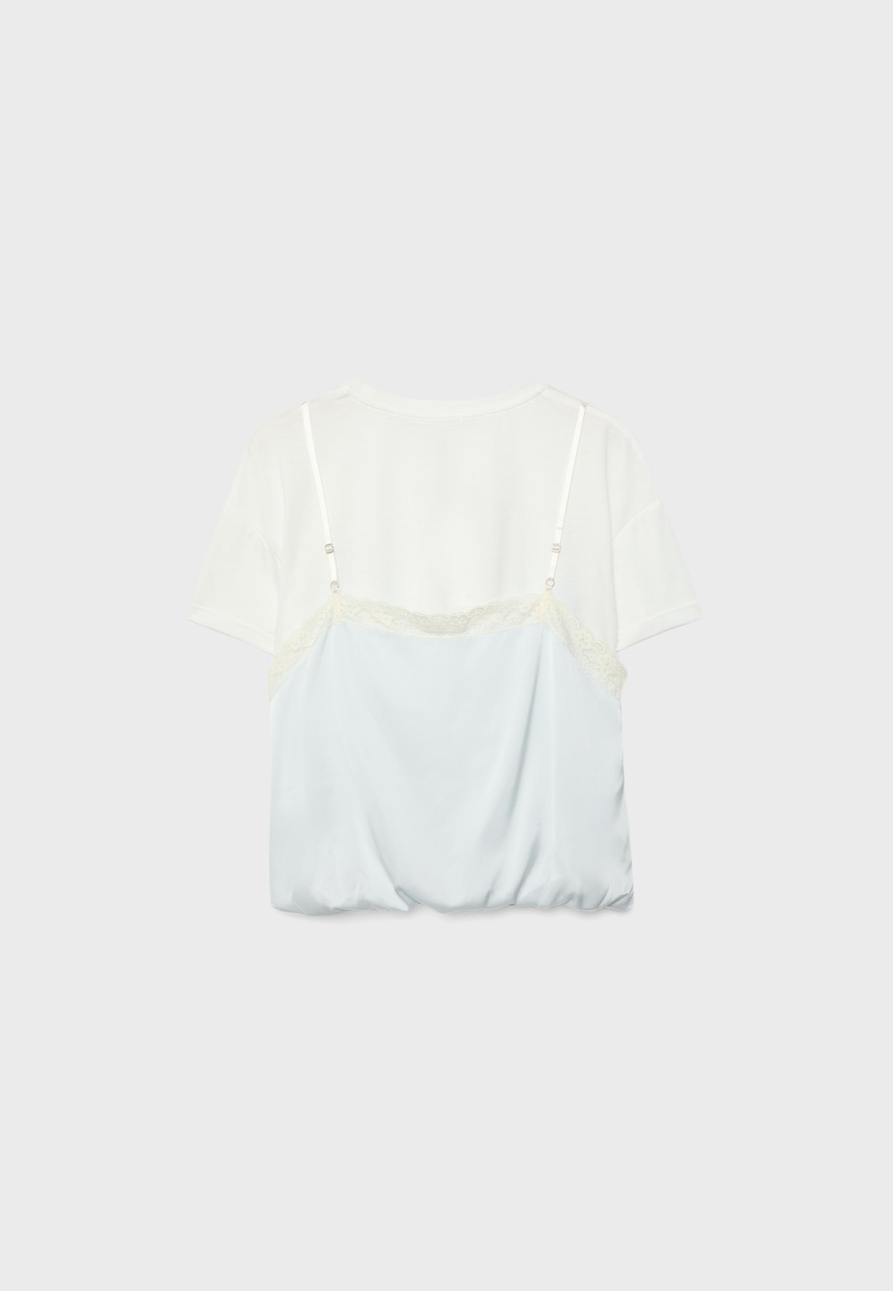 Double-layer camisole T-shirt — Sky blue