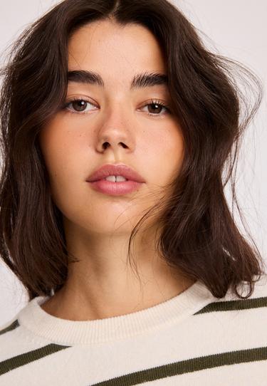 Cropped wide sleeve knit jumper — Vanilla 6