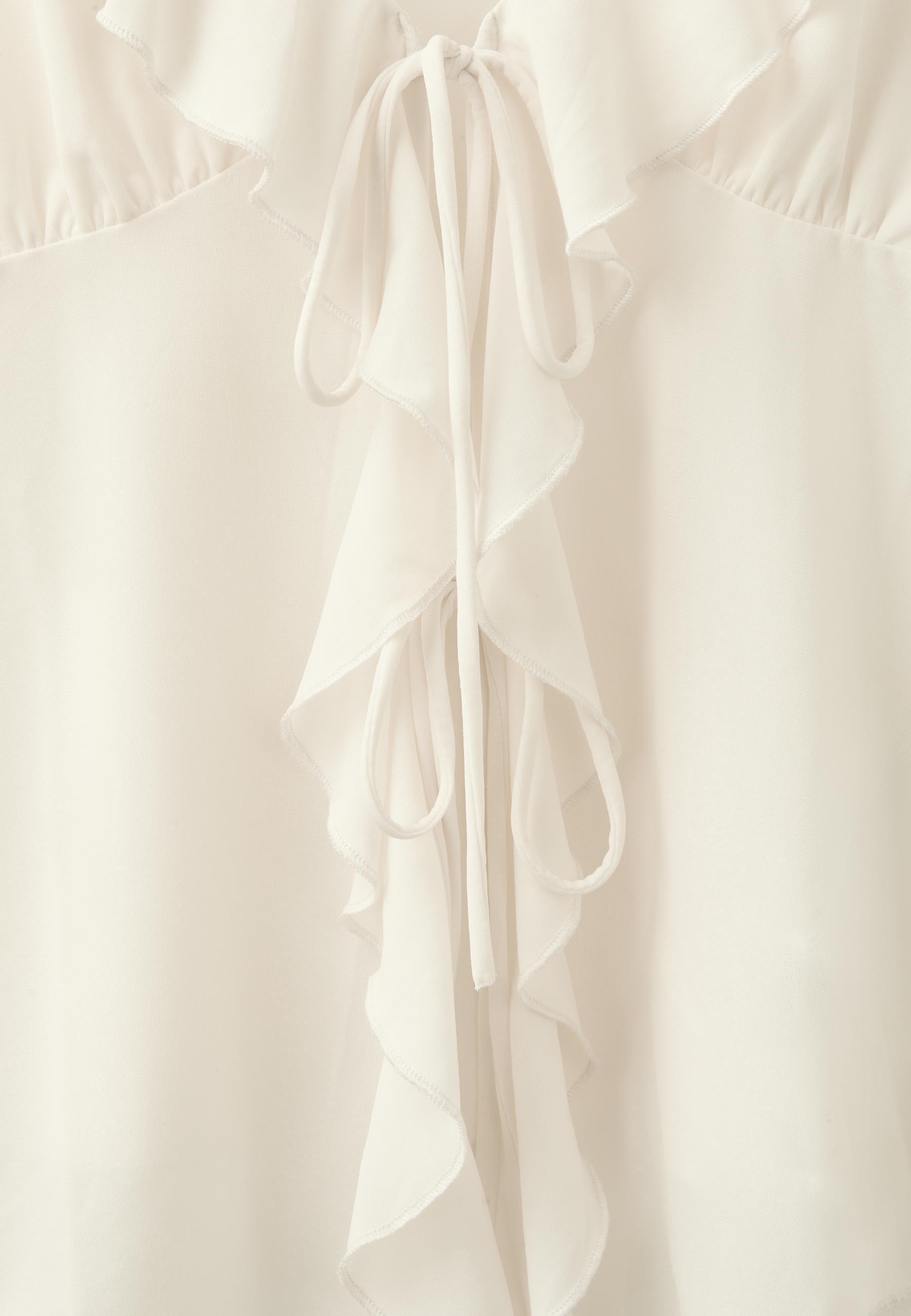 Ruffled strappy top — Ecru