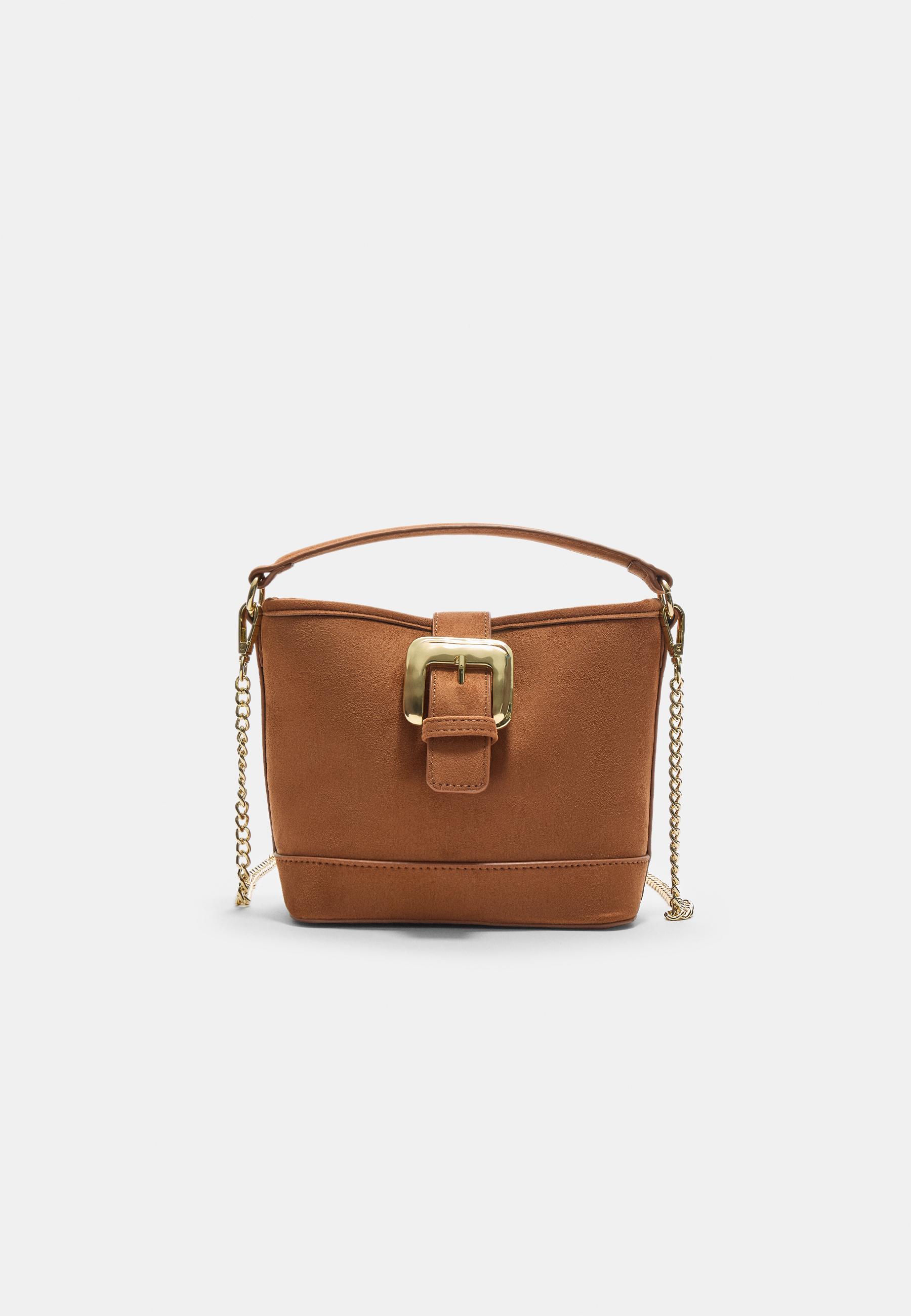 Mini bucket bag with a buckle - Women's fashion