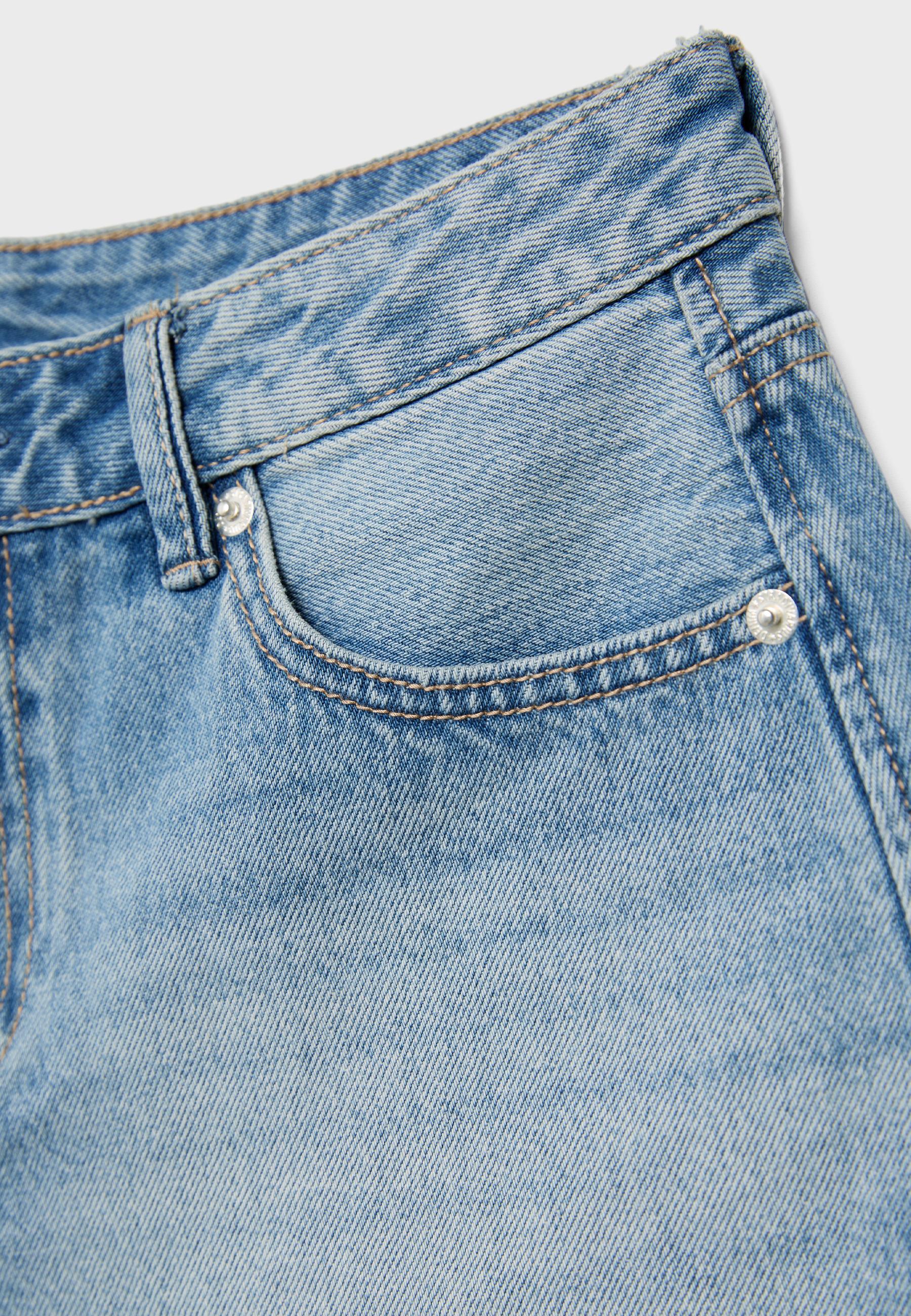 D79 Low-waist shorts — OVERDYED BLUE DENIM