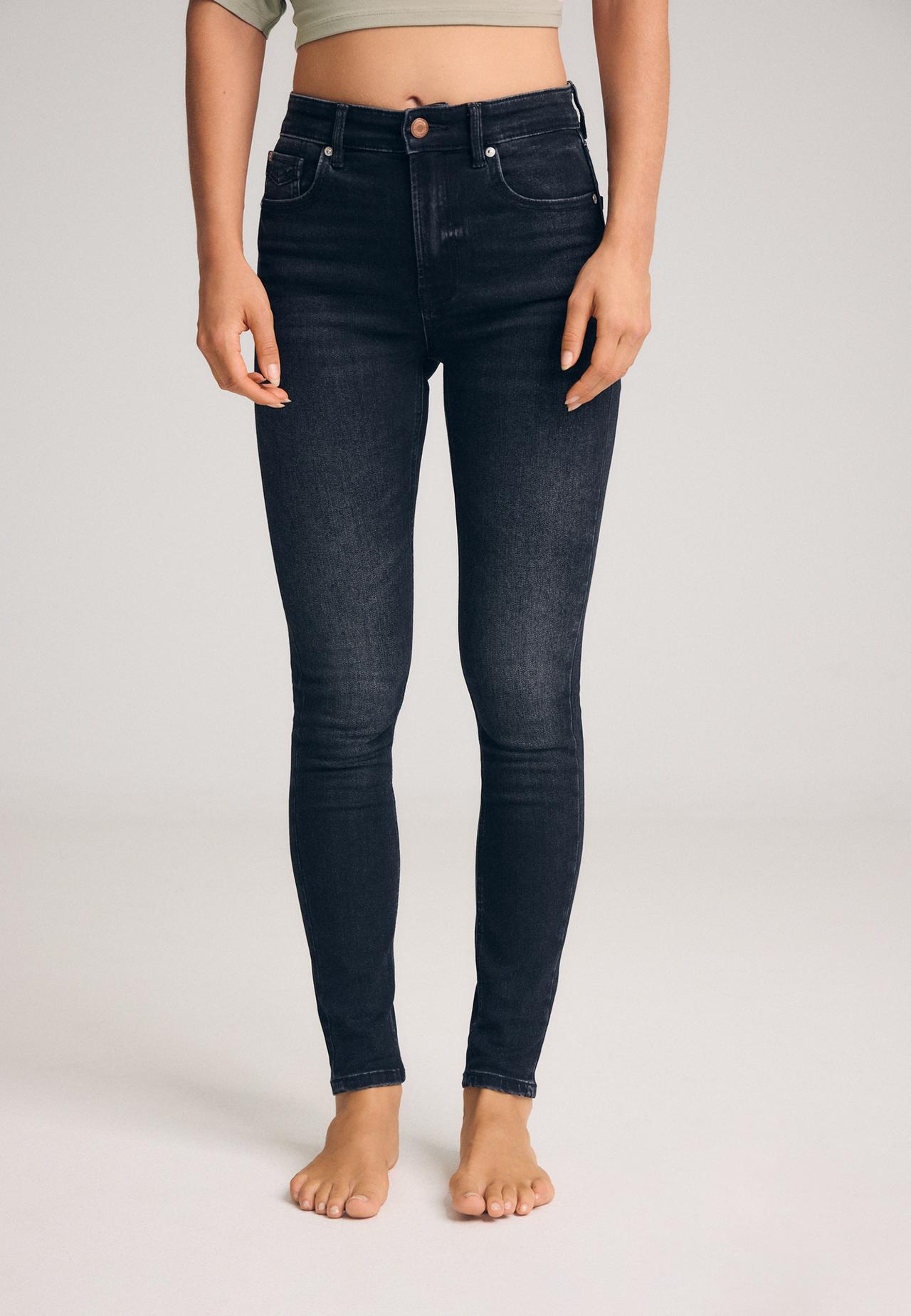 Mid-waist skinny jeans — BLACK DENIM RINSE WASH