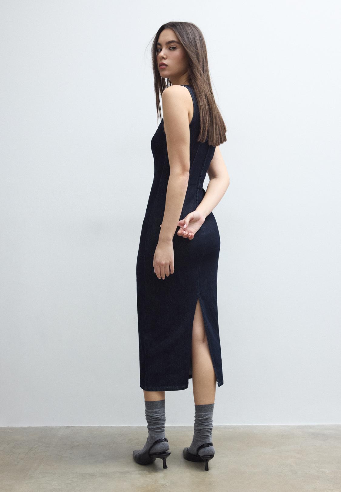Stradivarius SHORT WITH BELT - Robe pull - black/noir Stradivarius SHORT WITH BELT - Robe pull - black/noir