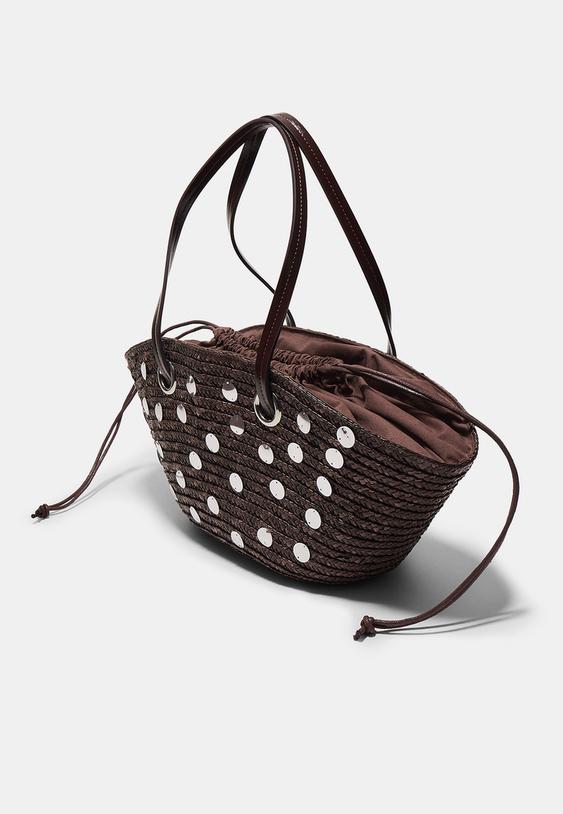 mala de ombro cesto lantejoulas