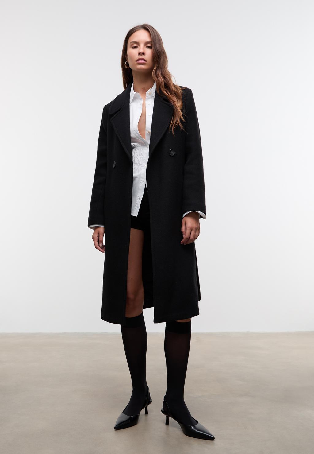 Cappotto midi con cintura
