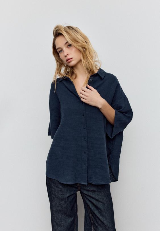 camisa fluida algodon