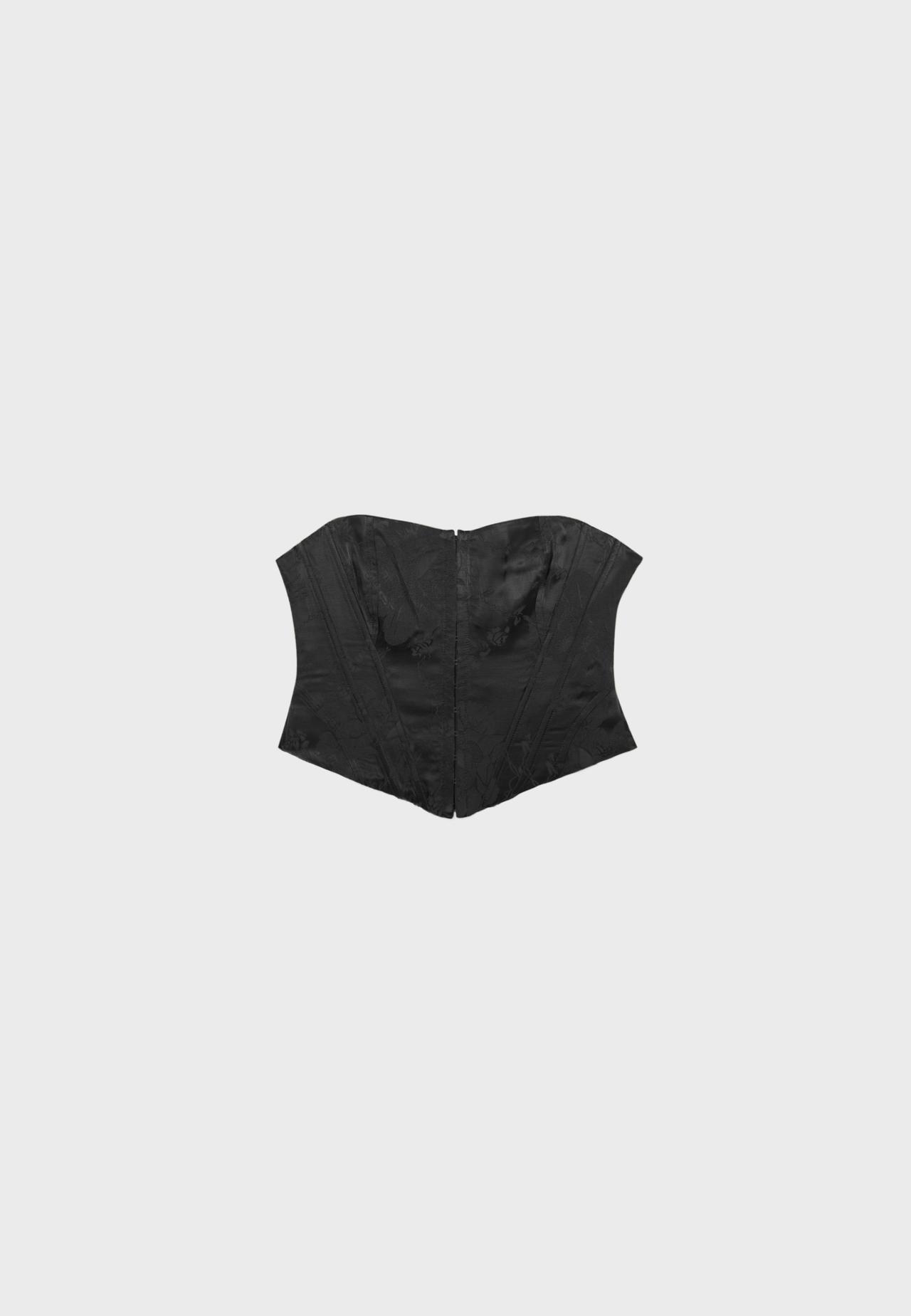 Lace-up corset — Black