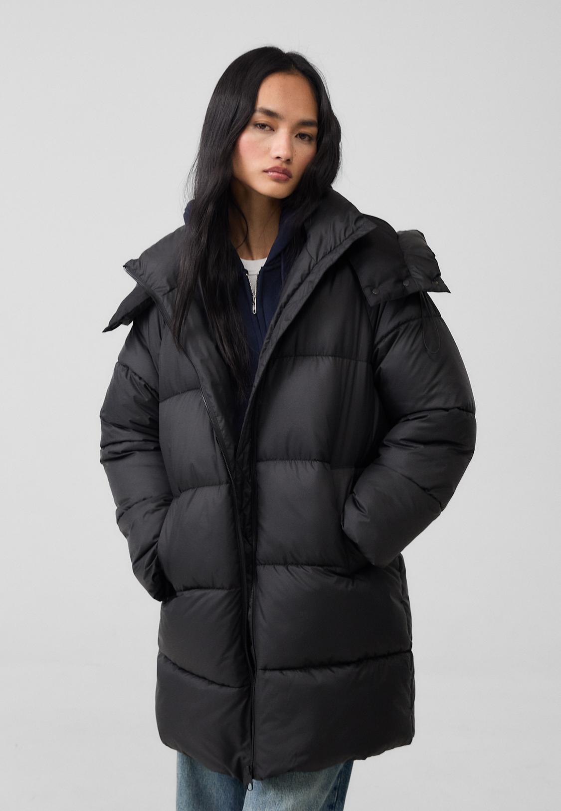 Abrigo Negro Mujer Stradivarius Chaqueta Gris Stradivarius