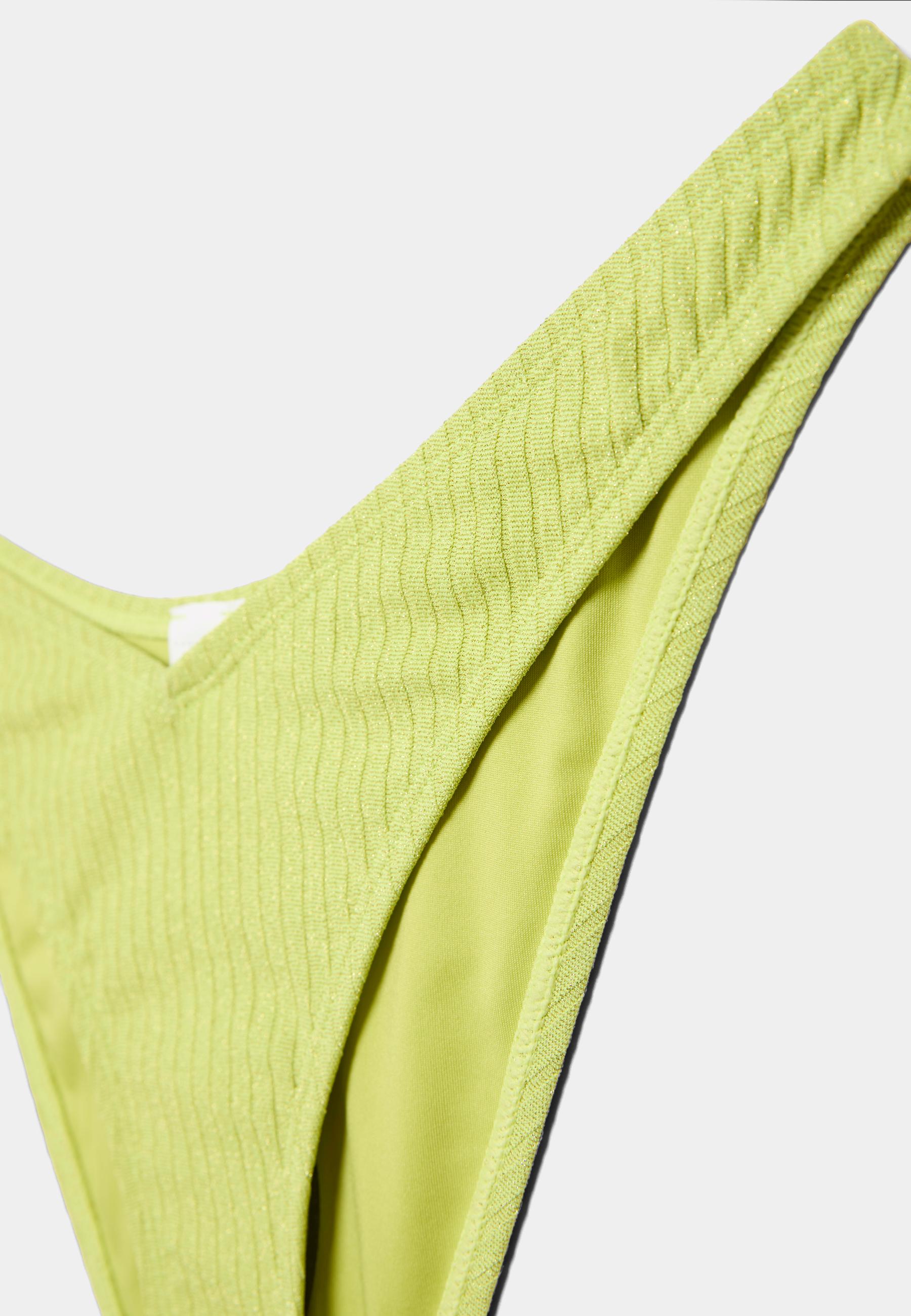 Ribbed Brazilian bikini briefs with glitter thread — Aquamarine