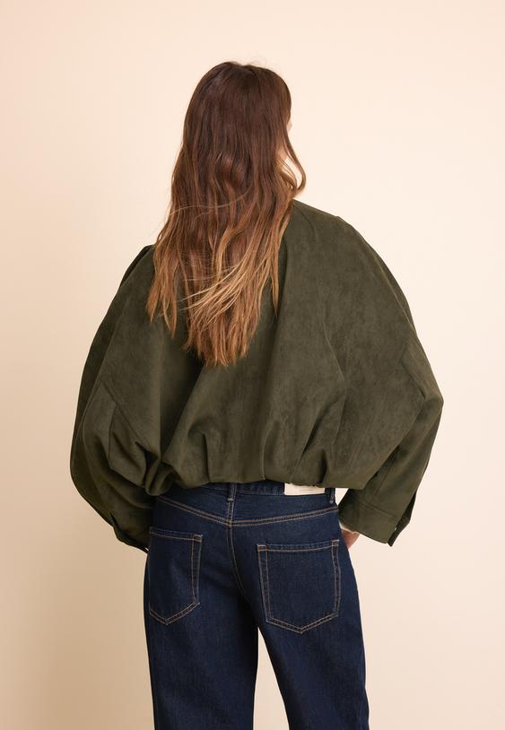 giacca oversize effetto camoscio