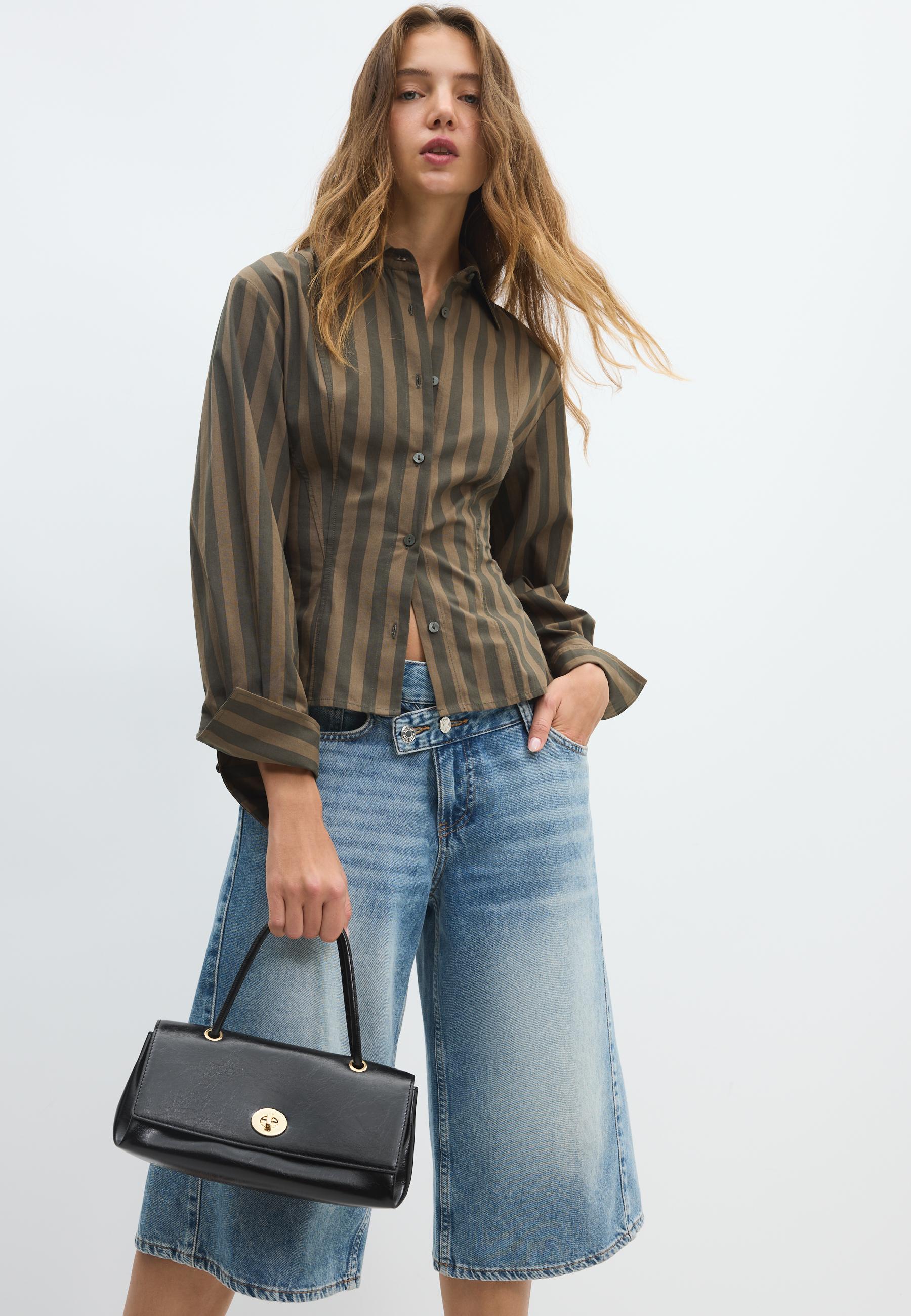 City crossbody bag with double handle — Black