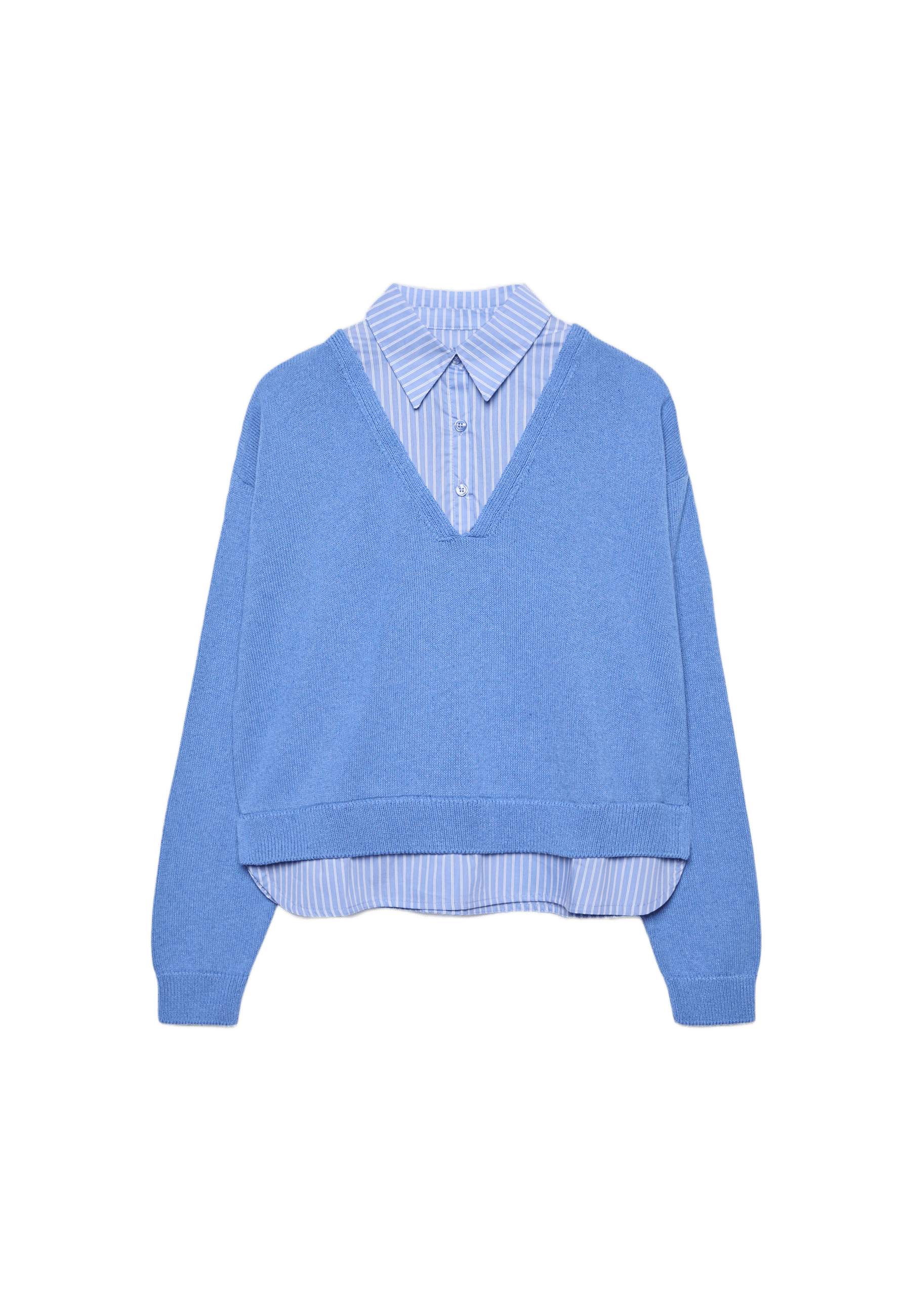 Two-fabric knit jumper — Royal blue
