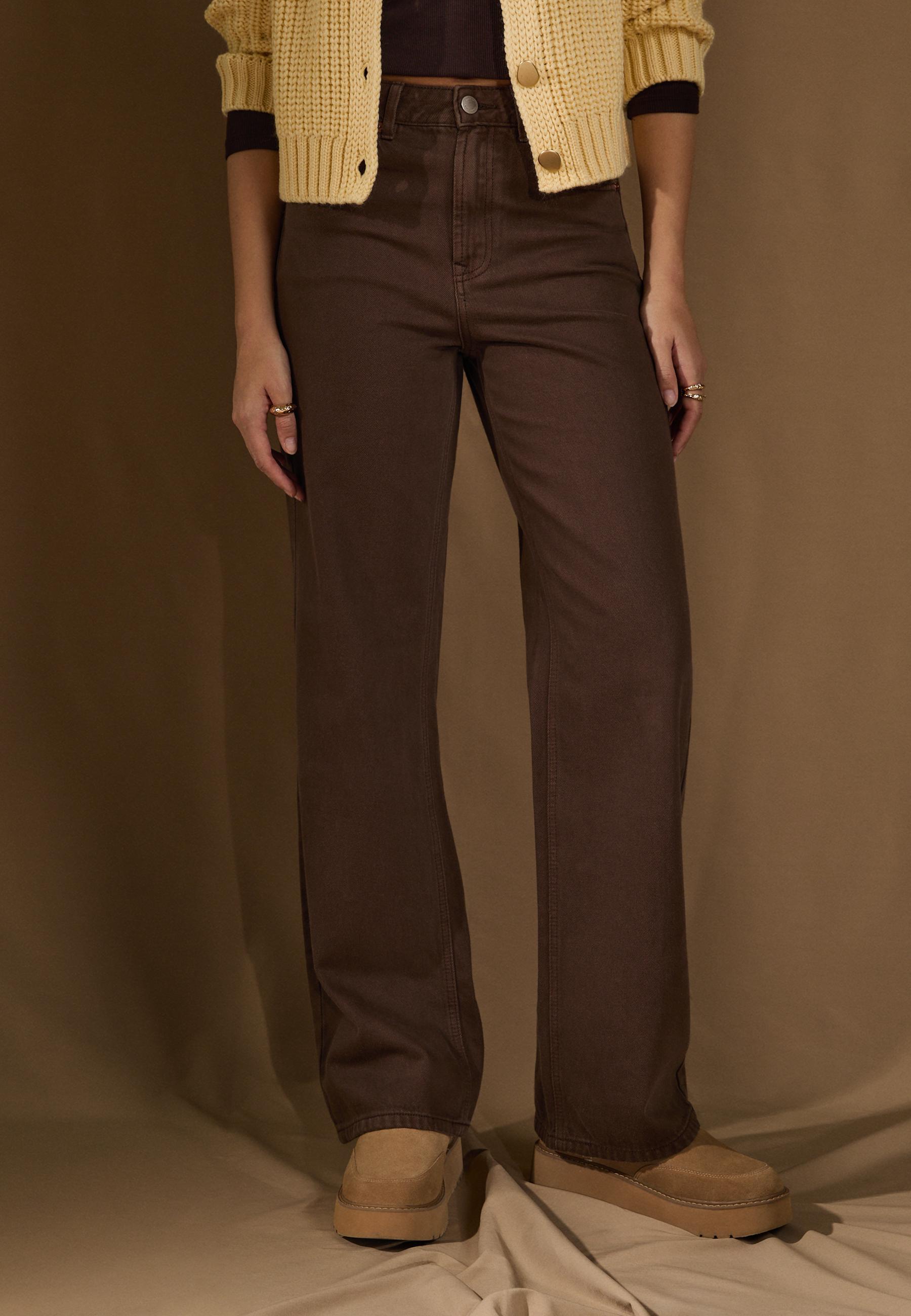 D92 Wide-leg straight-fit jeans — Brown
