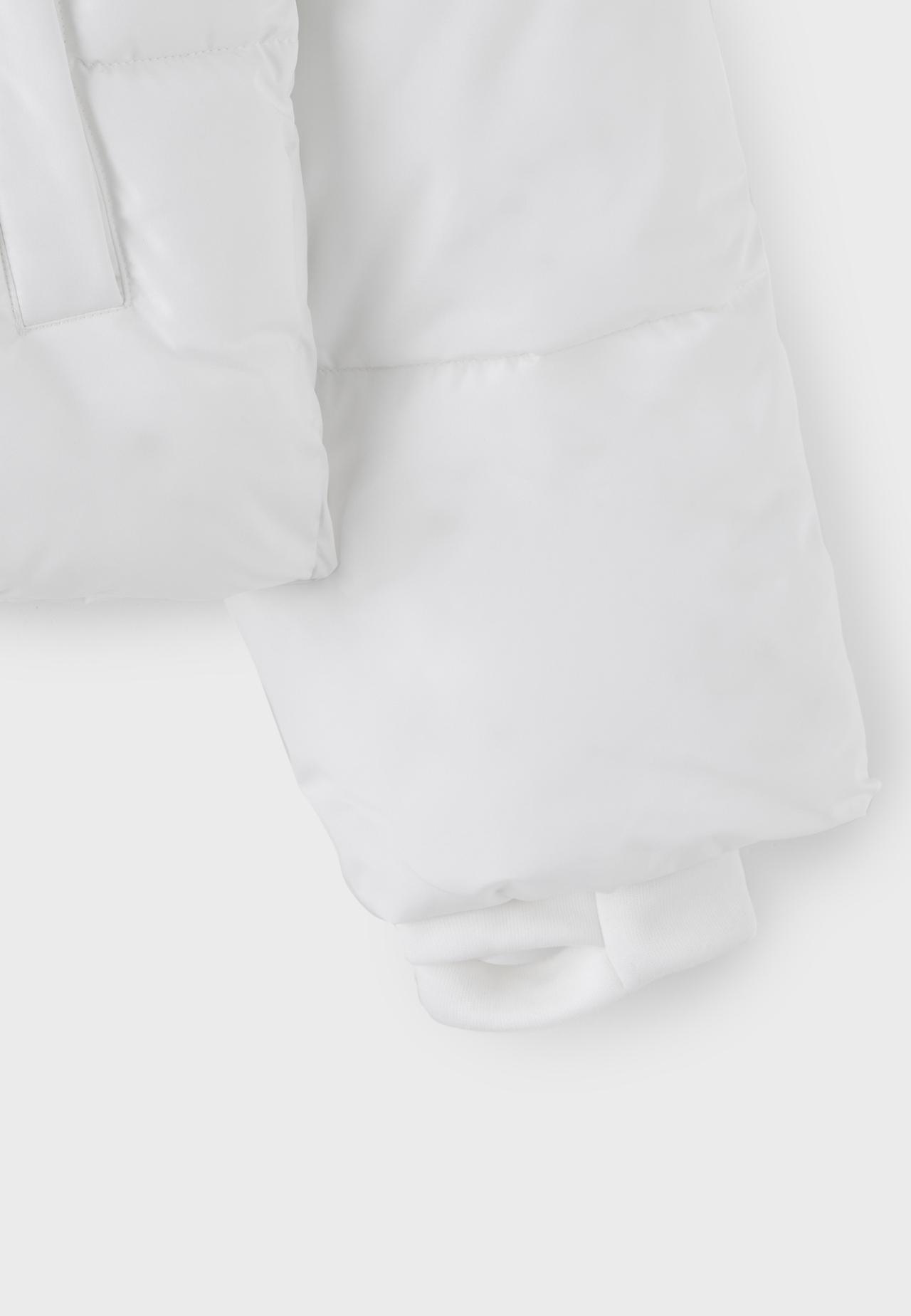 Basic hooded padded jacket — Ecru