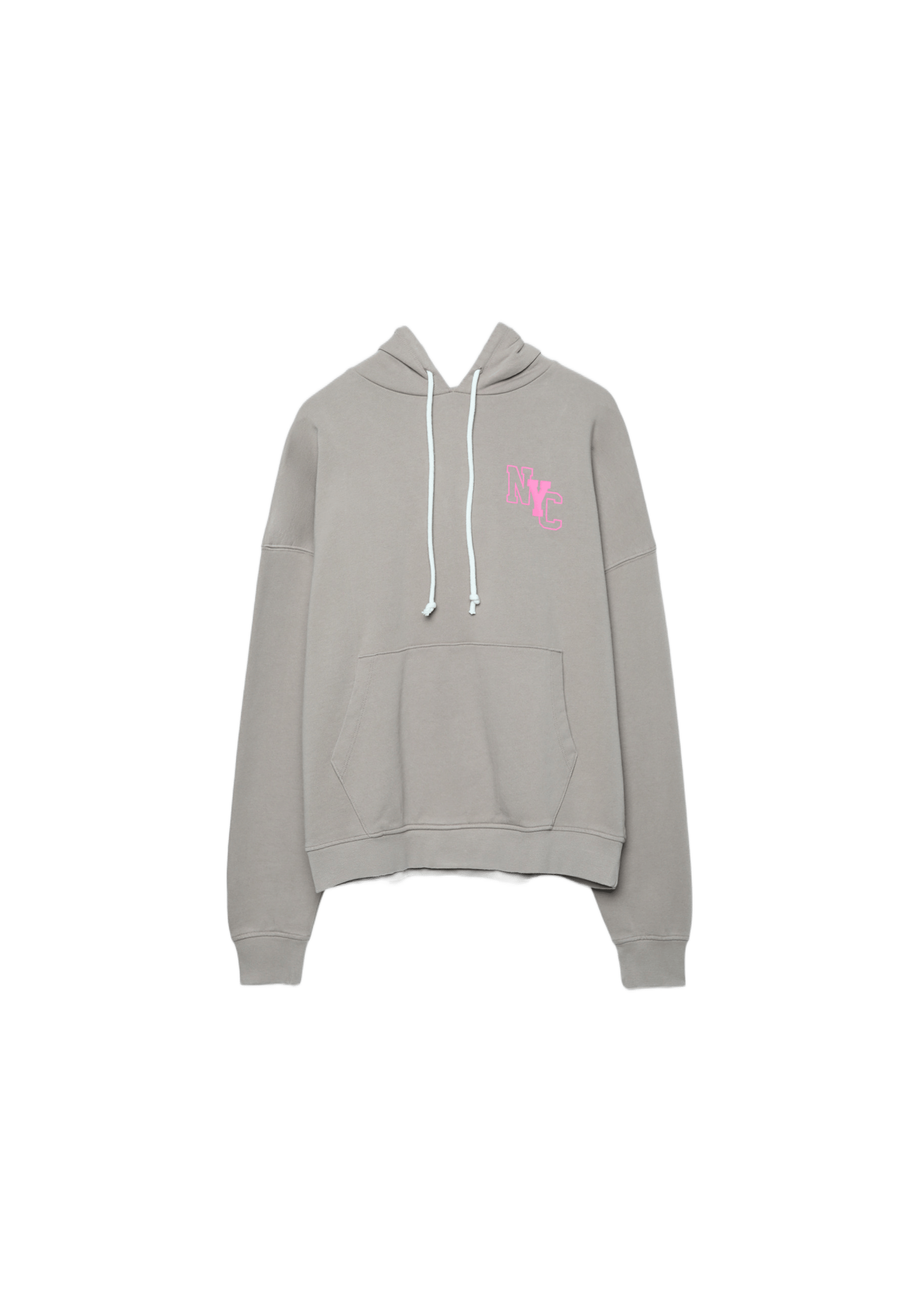 Positional washed-effect hood sweatshirt — Beige