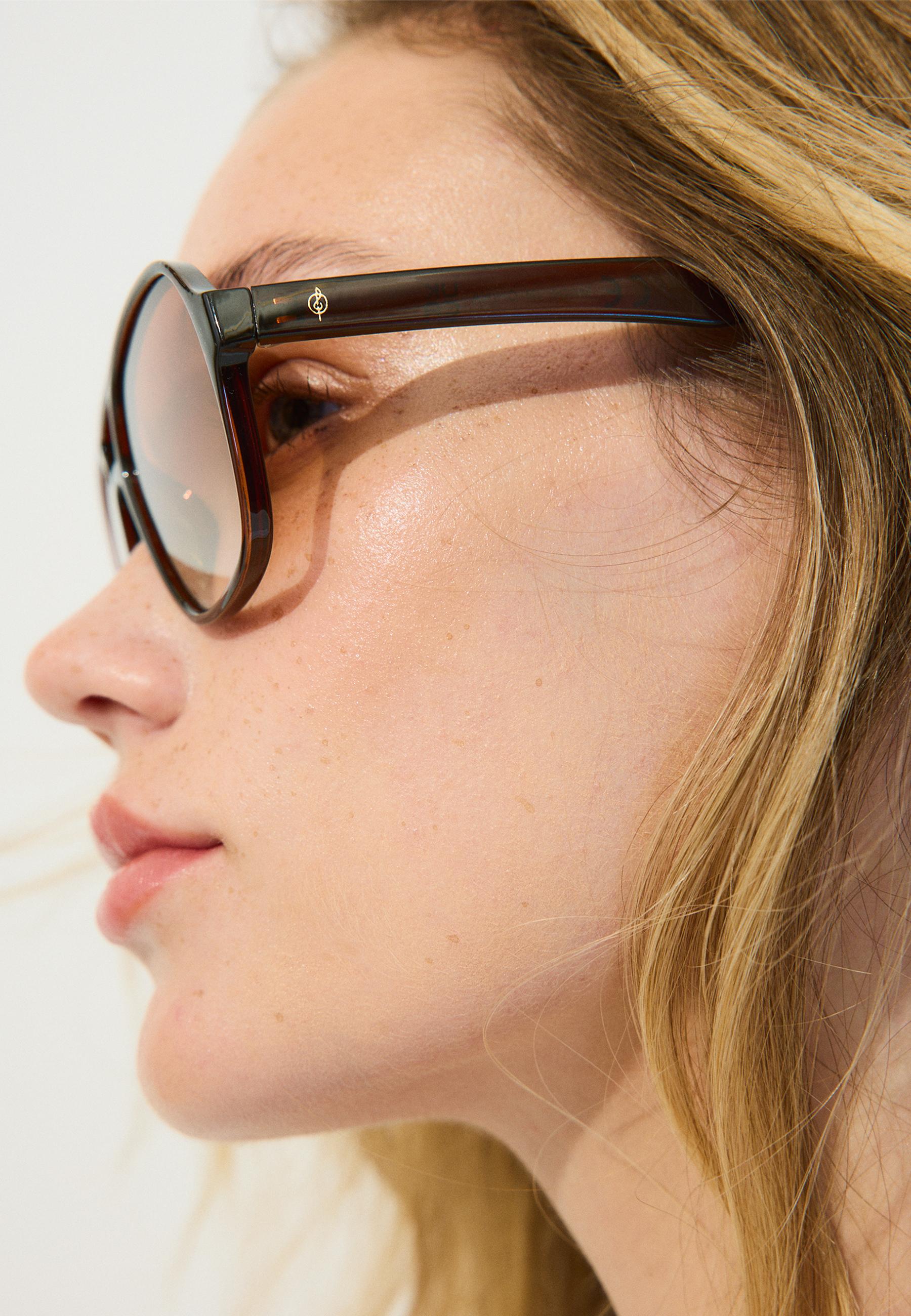 Double bridge resin sunglasses — Brown