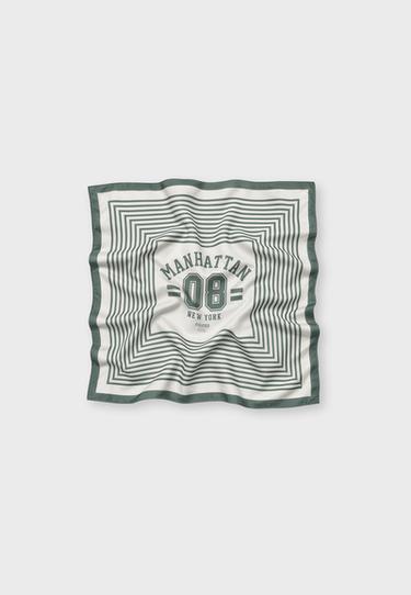 Manhatan striped scarf — Khaki 1