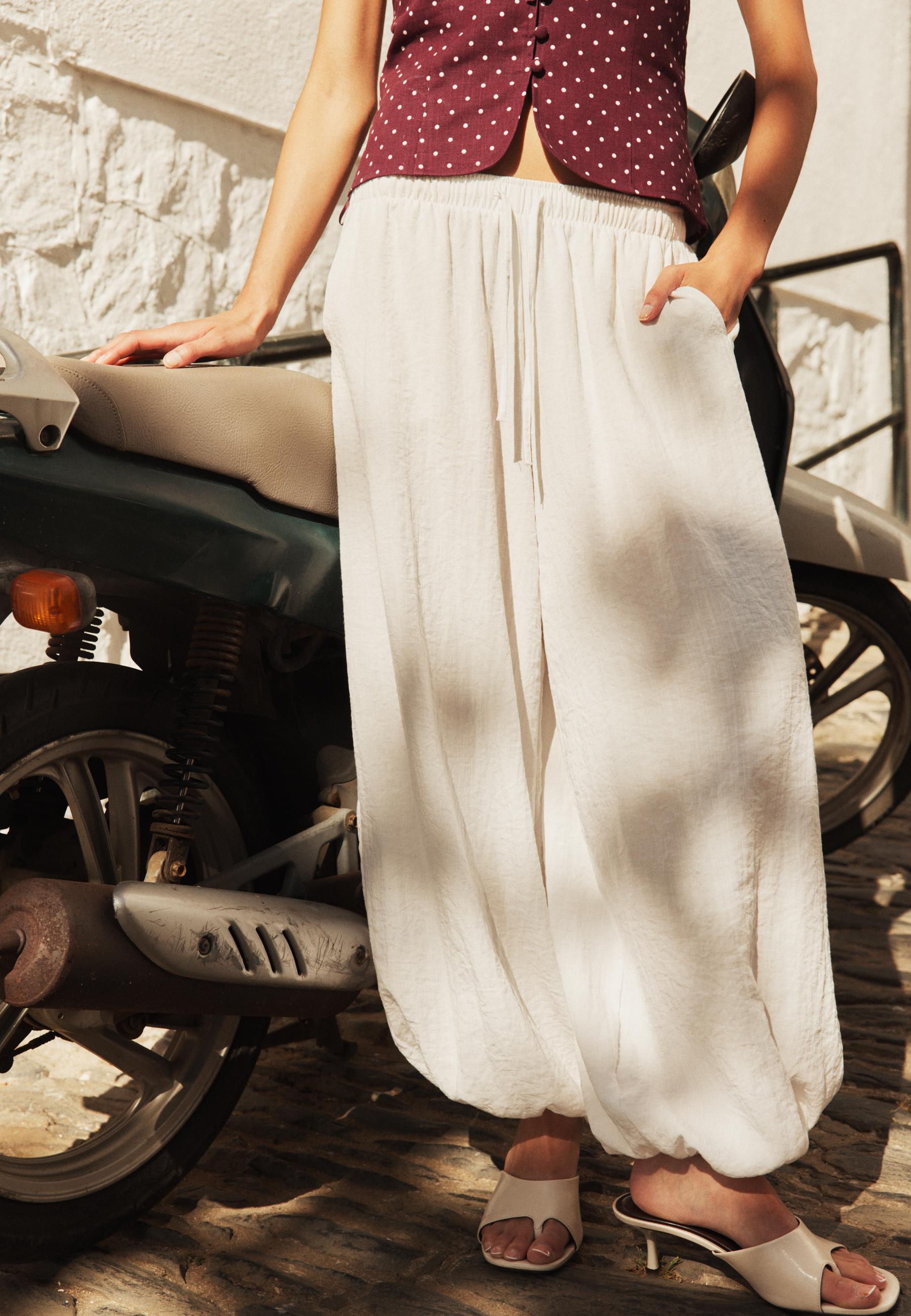 Flowy sarouel trousers — Ecru