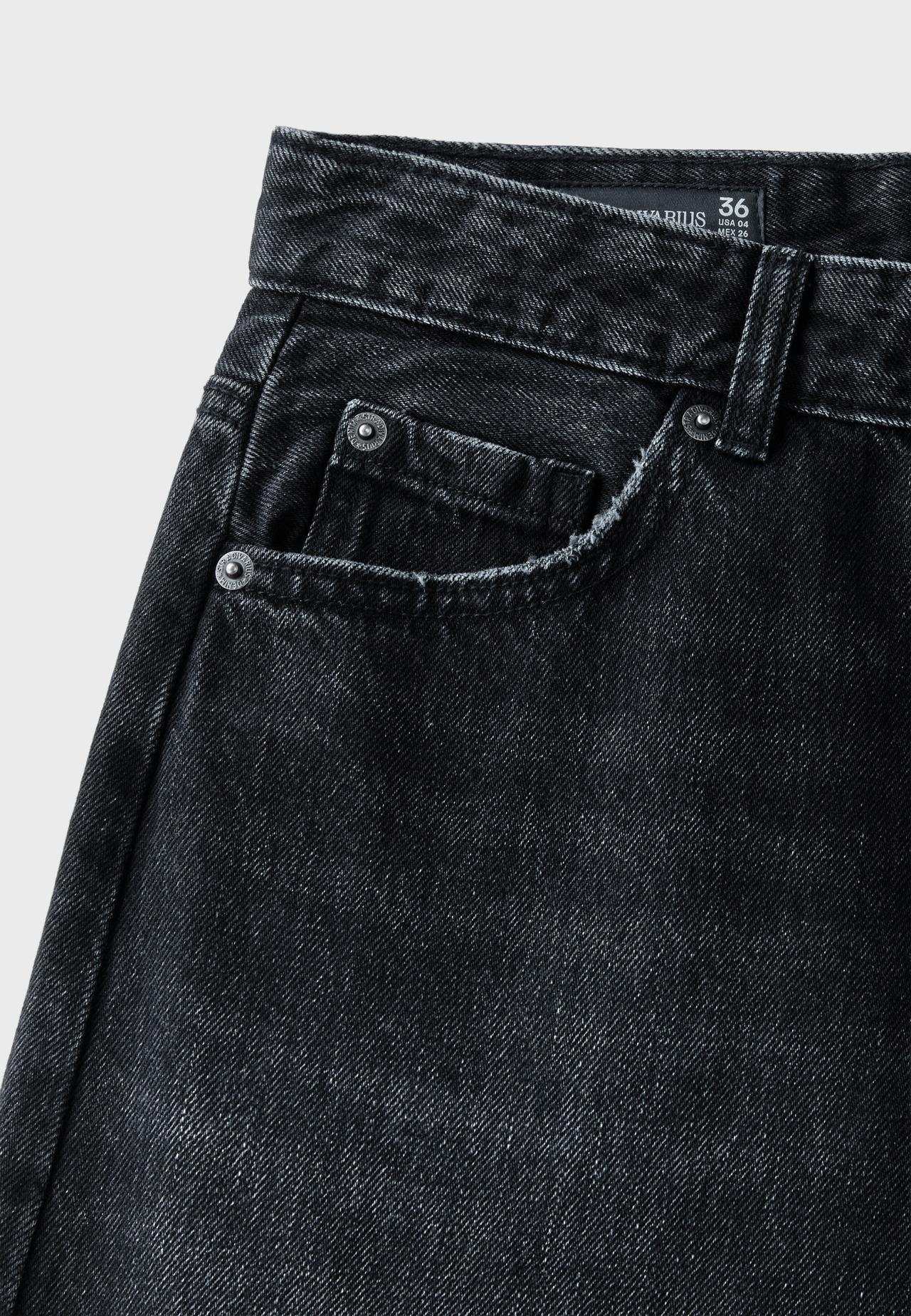 D80 Barrel fit jeans — BLACK DENIM WASH