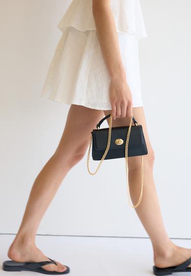 Rigid metal clasp crossbody bag — Black 4
