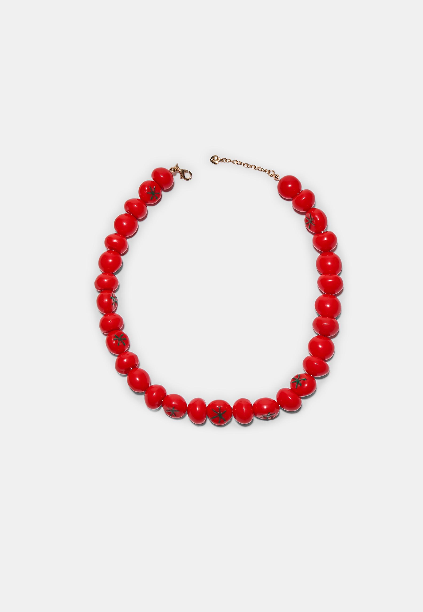 Multi tomato necklace — Red