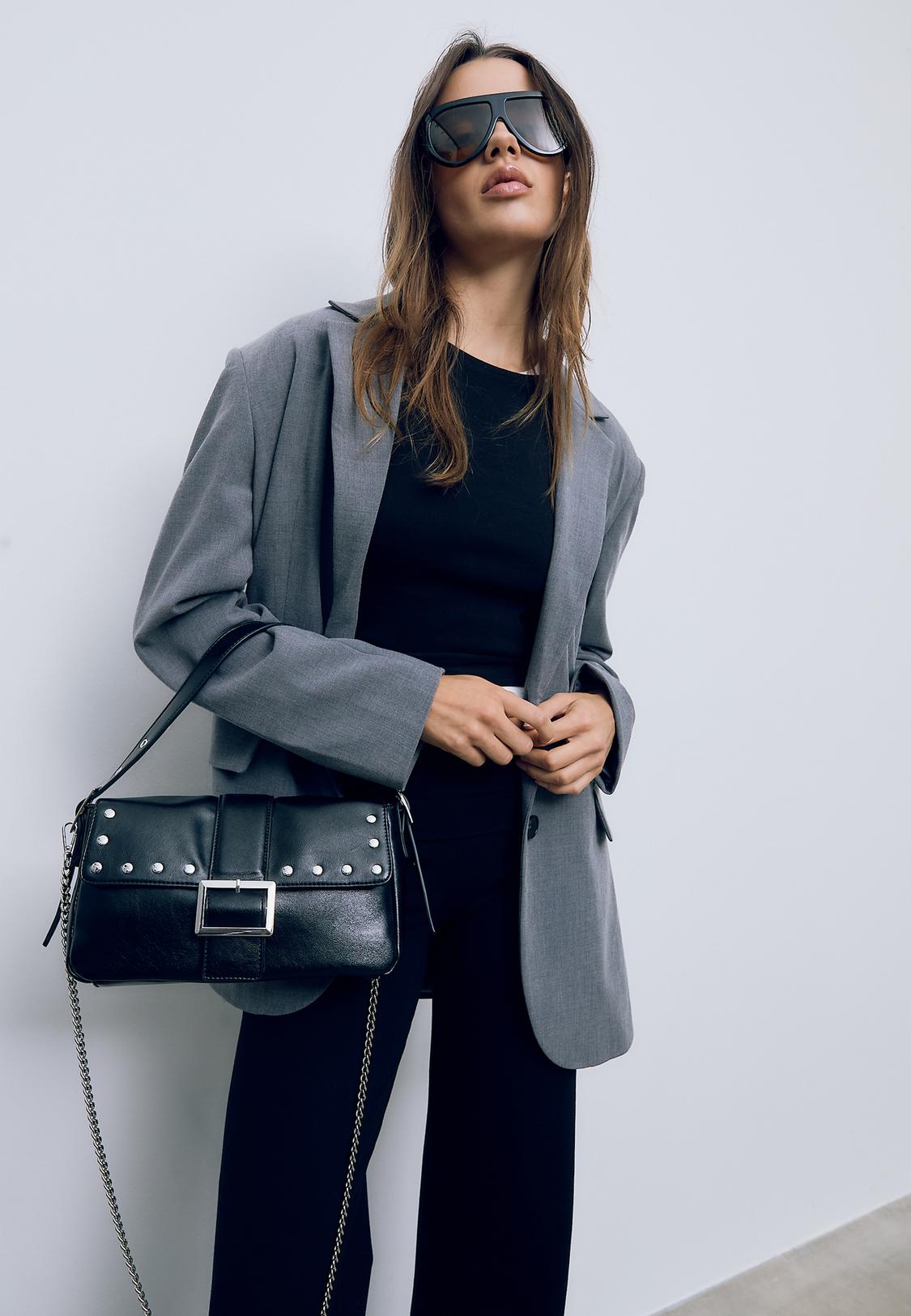 Studded crossbody bag with buckle - Main Image