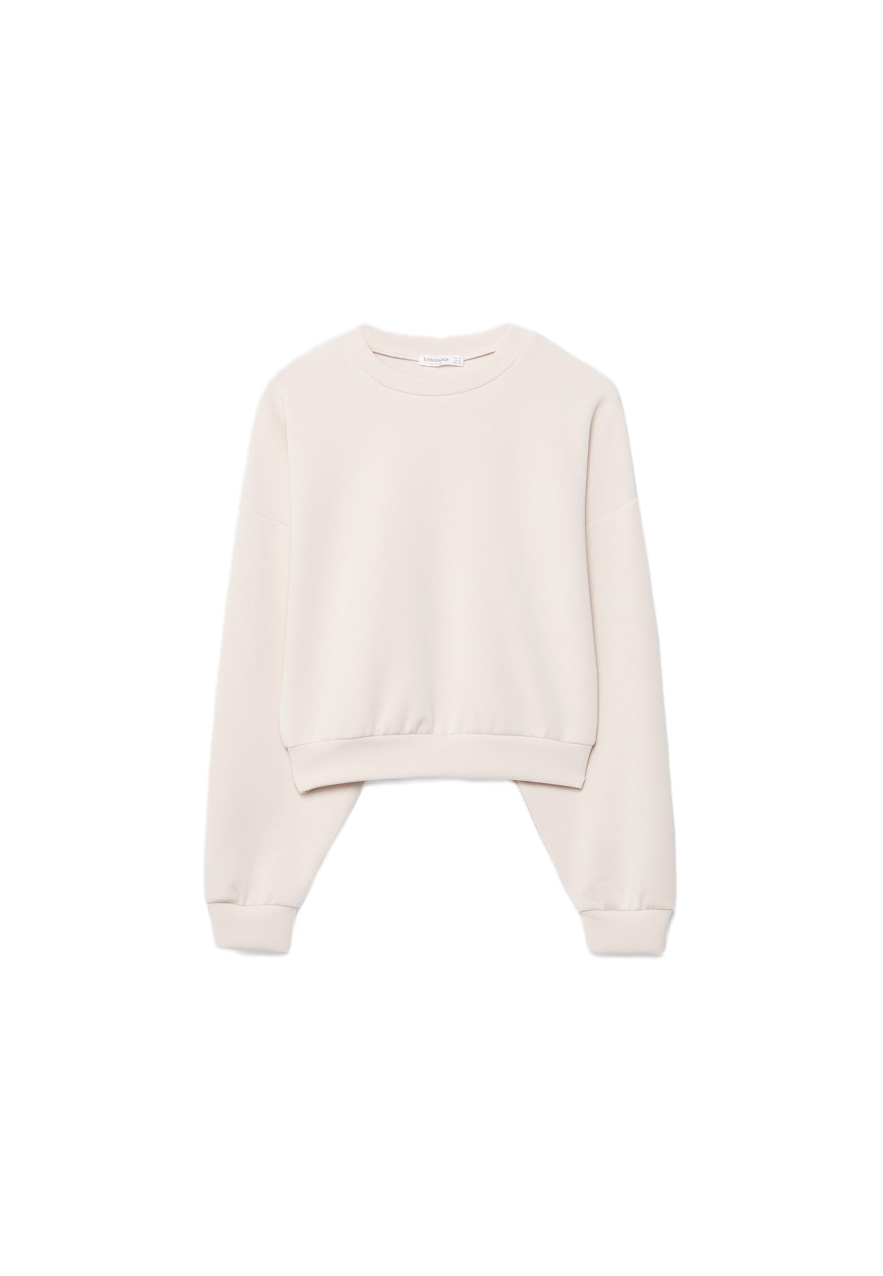 Soft-touch batwing sleeve sweatshirt — Stone