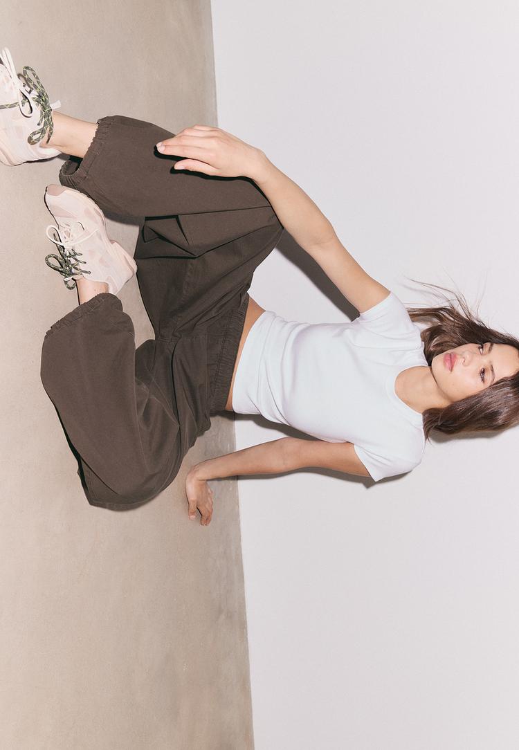 Stradivarius Poplin Hordó Szabású Nadrág Stopperekkel 0-400 34