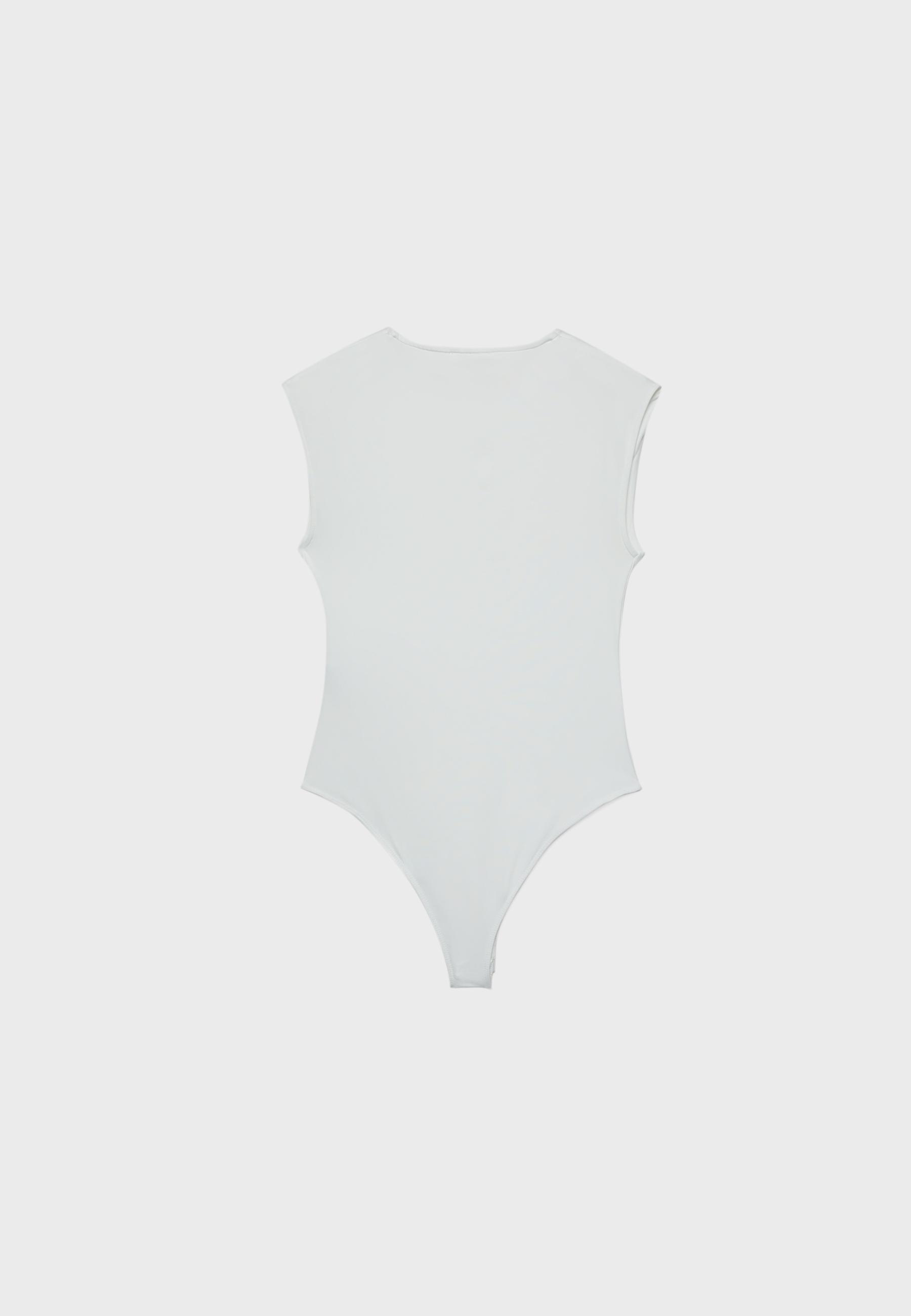 Gathered bodysuit — Ecru