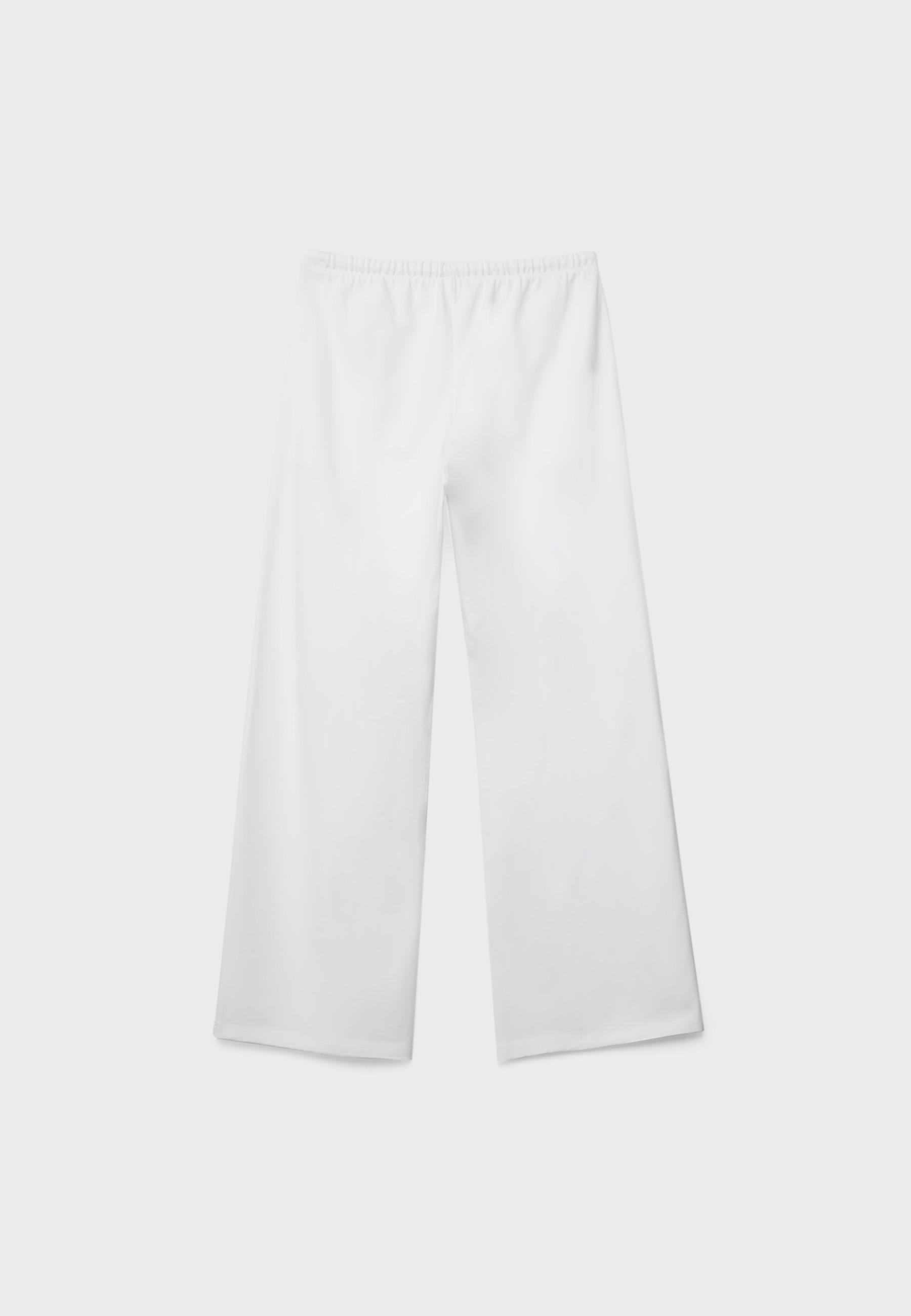 Wide-leg jogger trousers — Ecru