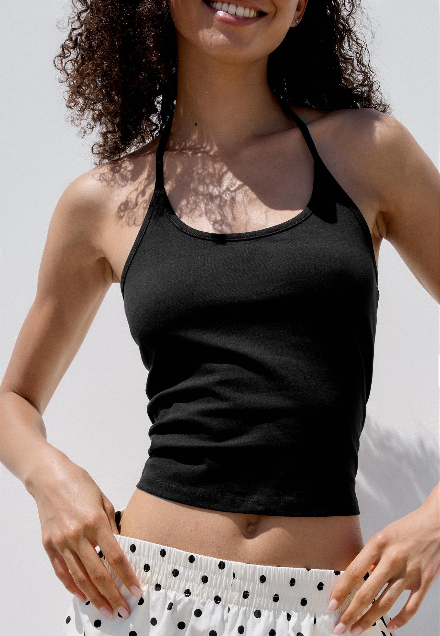 Knit halter top — Black