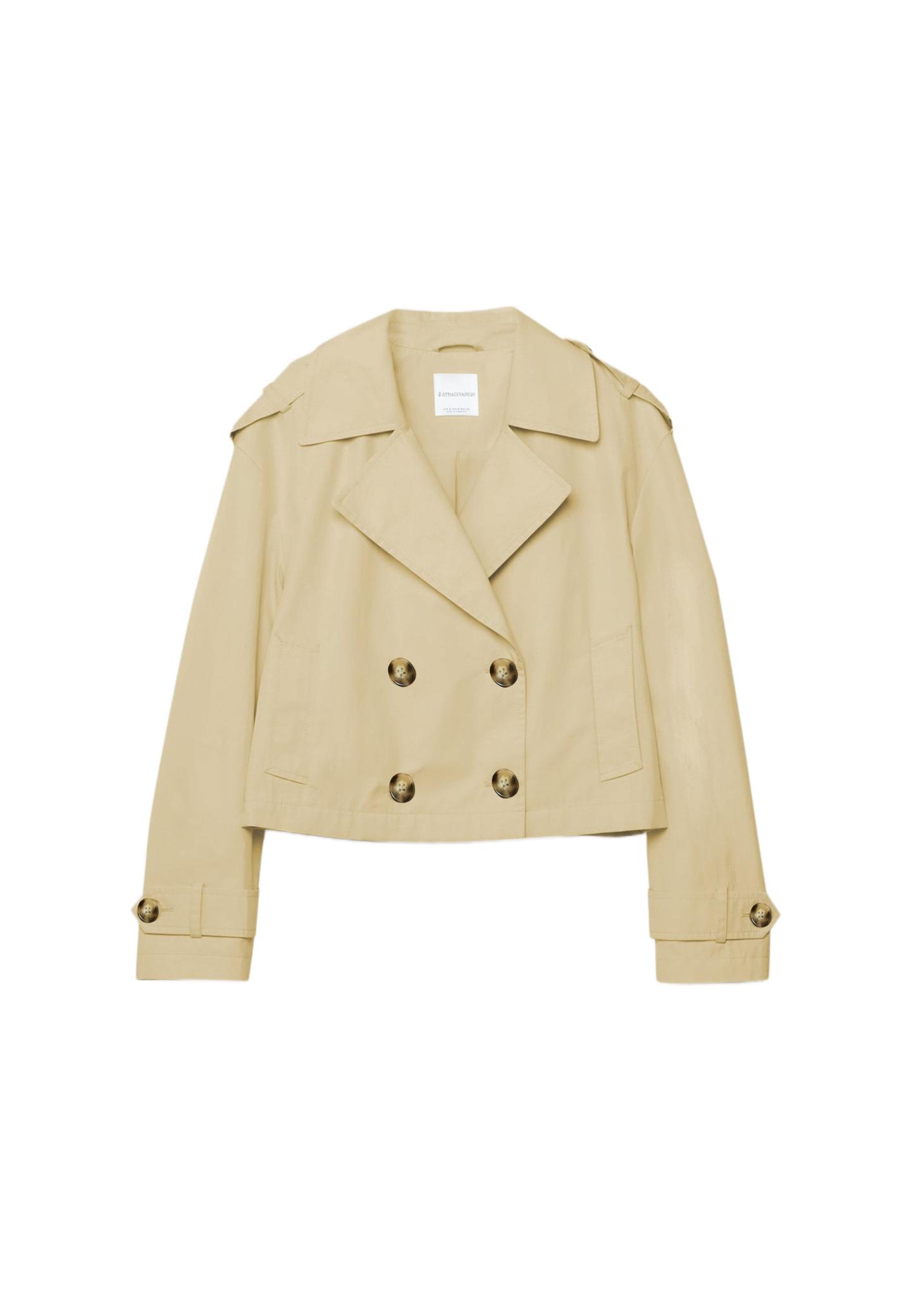 Kısa kruvaze trençkot - Görsel 10