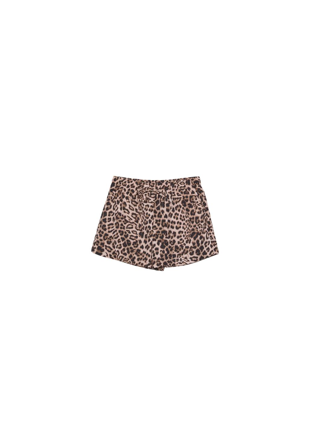 Fließende Shorts mit elastischem Bund und Leopardenmuster