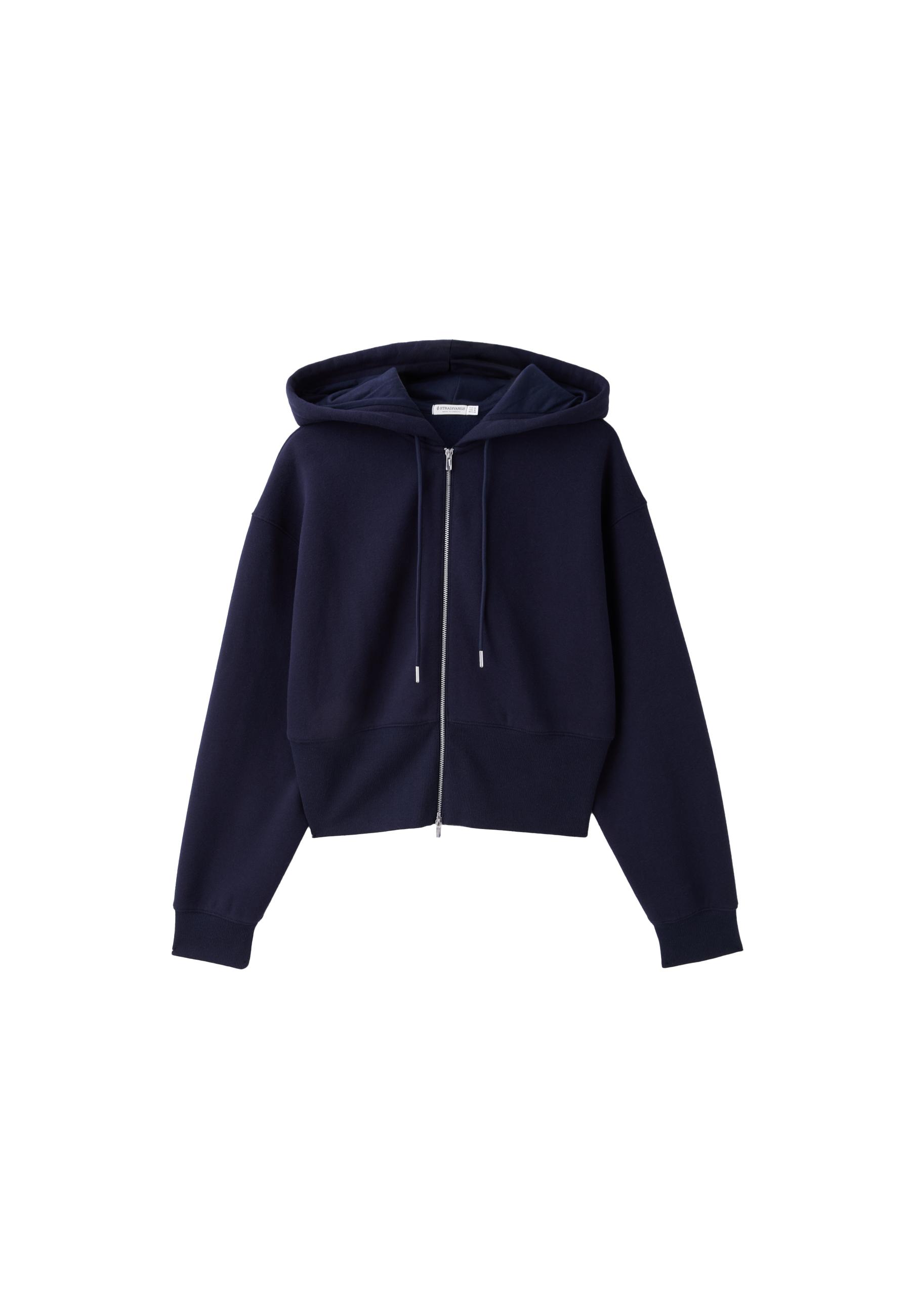Zip-up hooded sweatshirt — Navy blue